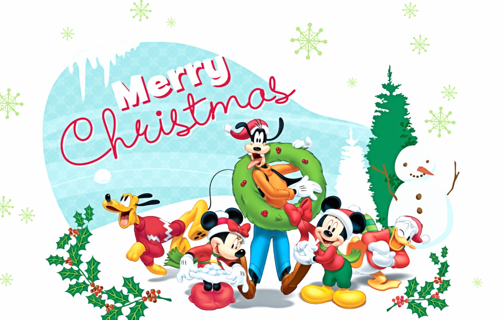 Donald Duck Minnie Mouse Mickey Mouse Merry Christmas Holiday Christmas wallpapers HD quality