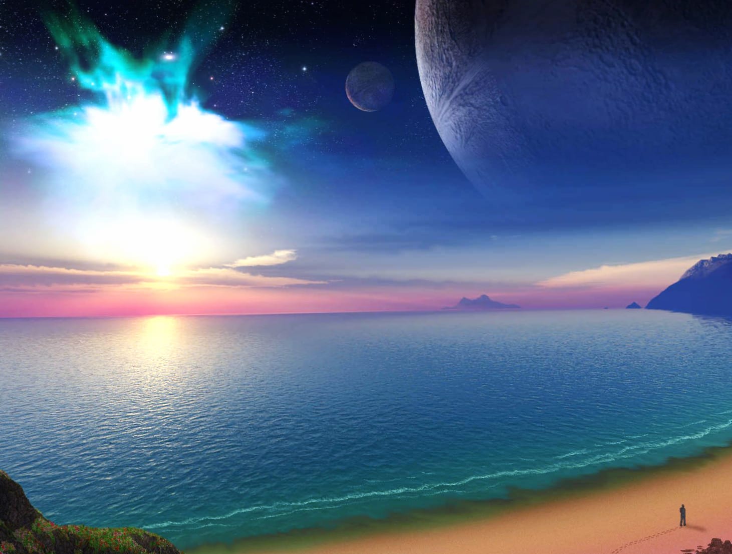 Dreamy Planet Beach - Fantasy at 1600 x 1200 size wallpapers HD quality