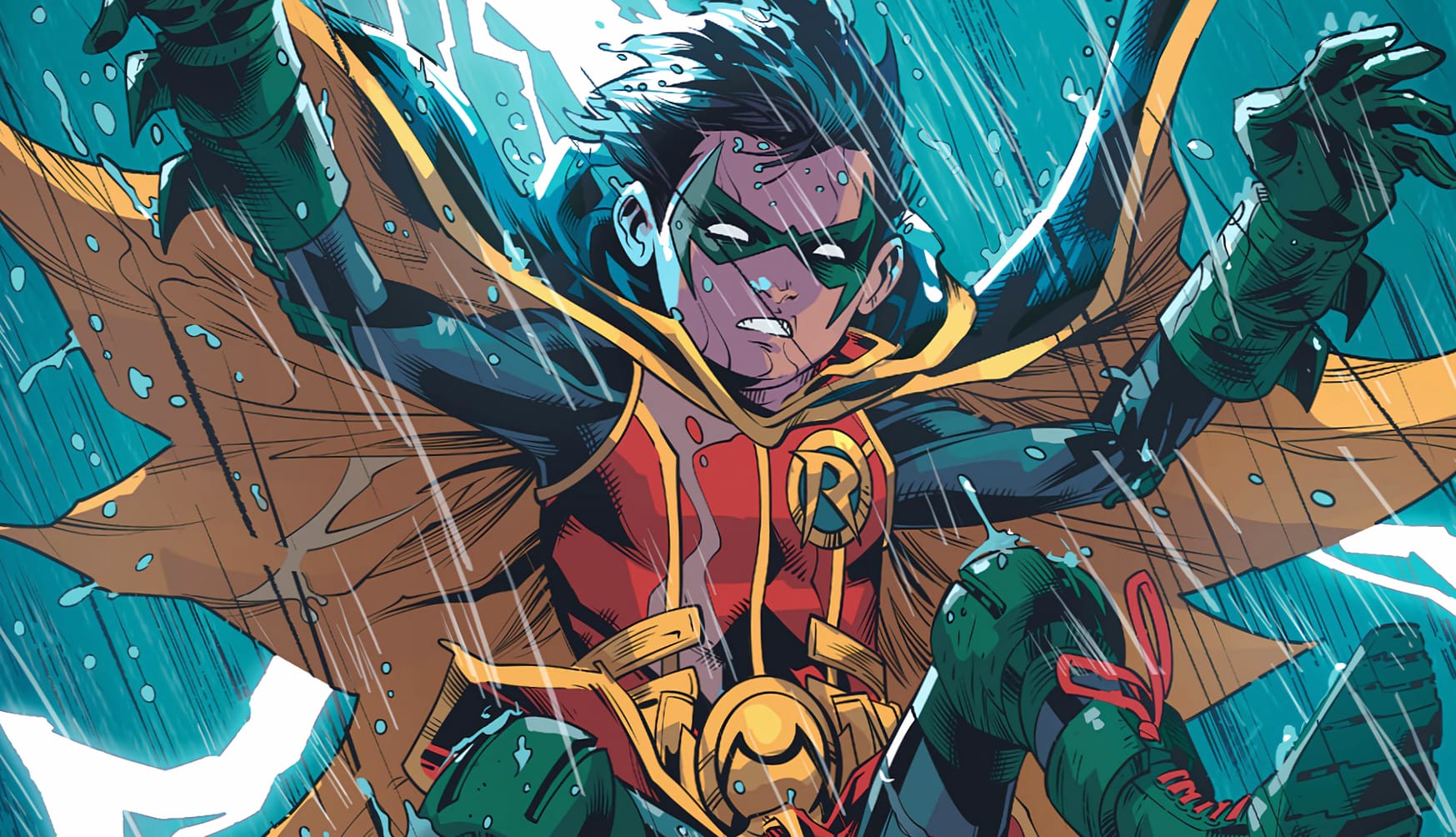 Dynamic Damian Wayne in Rain - wallpapers HD quality