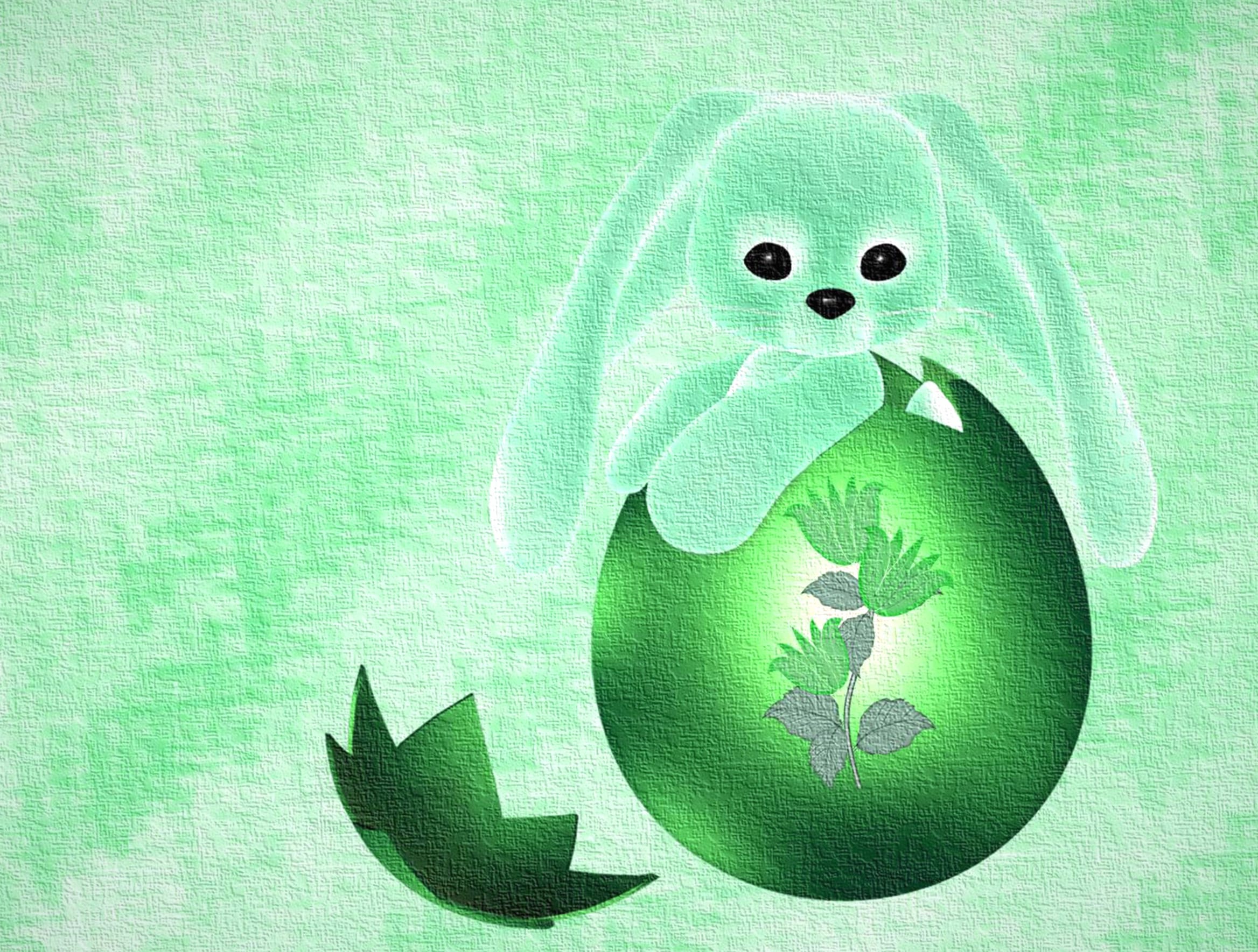 Easter Egg Green Bunny Holiday Easter wallpapers HD quality