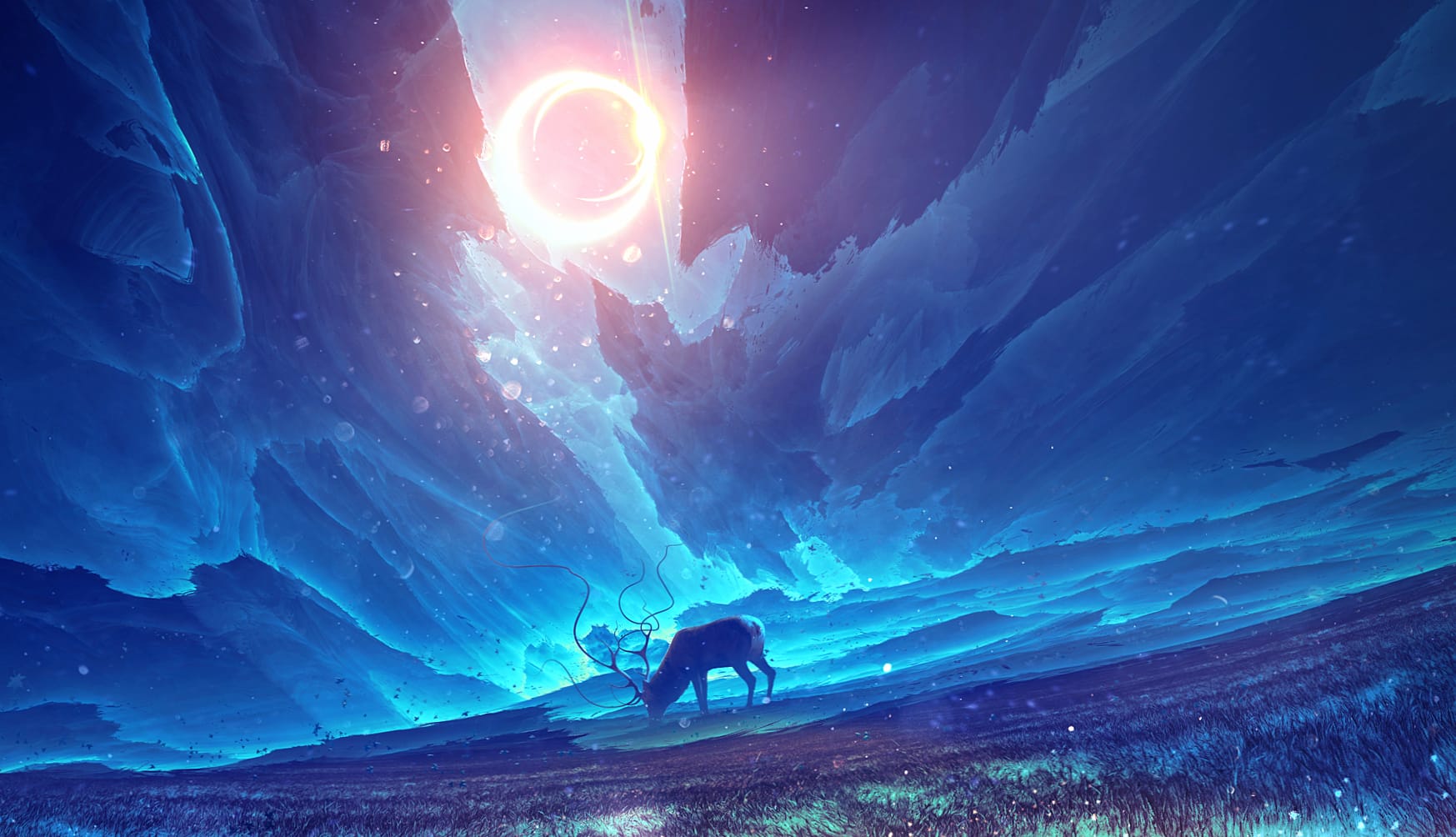 Eclipse Dream Deer - Fantasy wallpapers HD quality