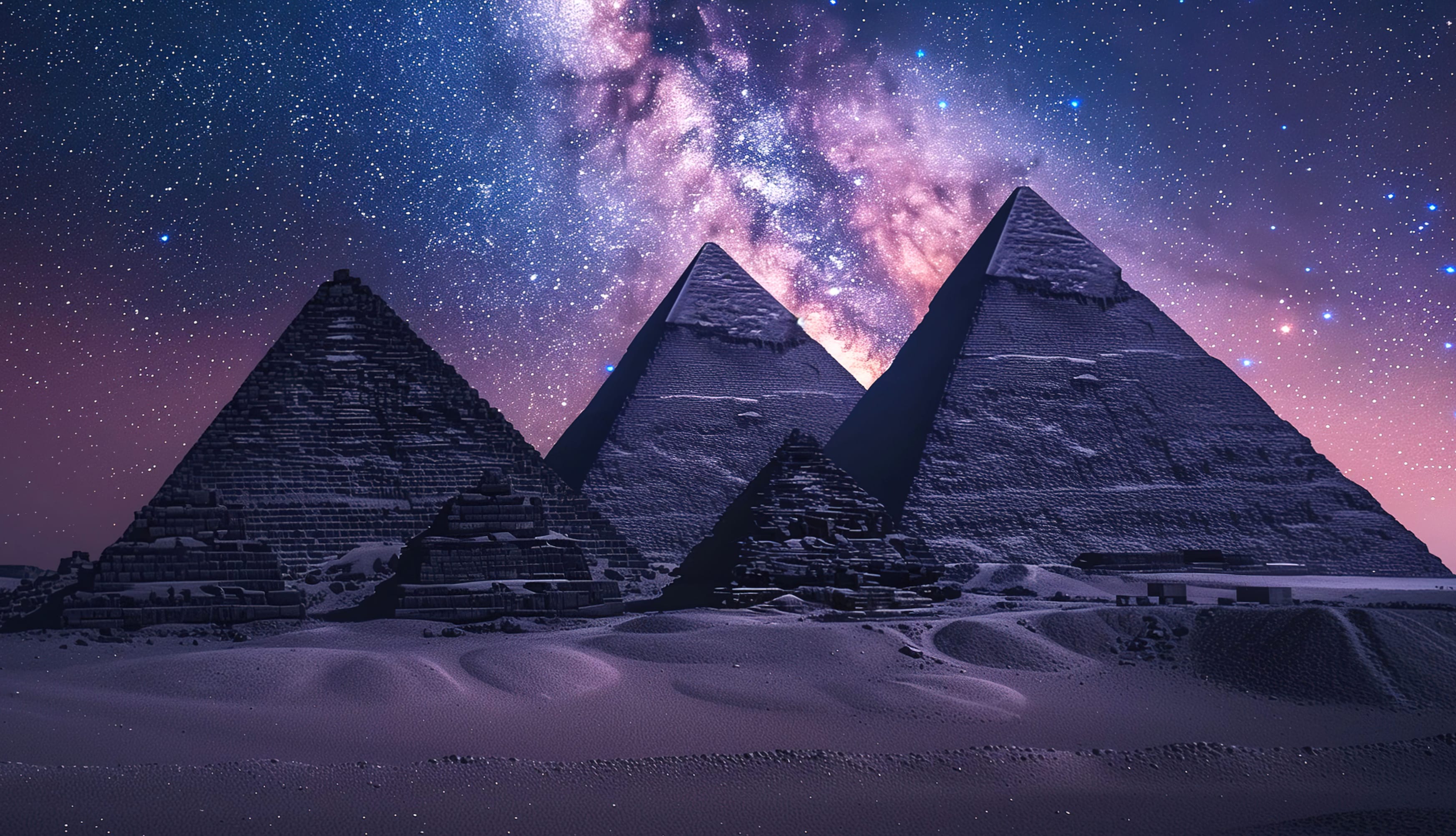 Egyptian Pyramids Milky Way at 1920 x 1080 HD size wallpapers HD quality