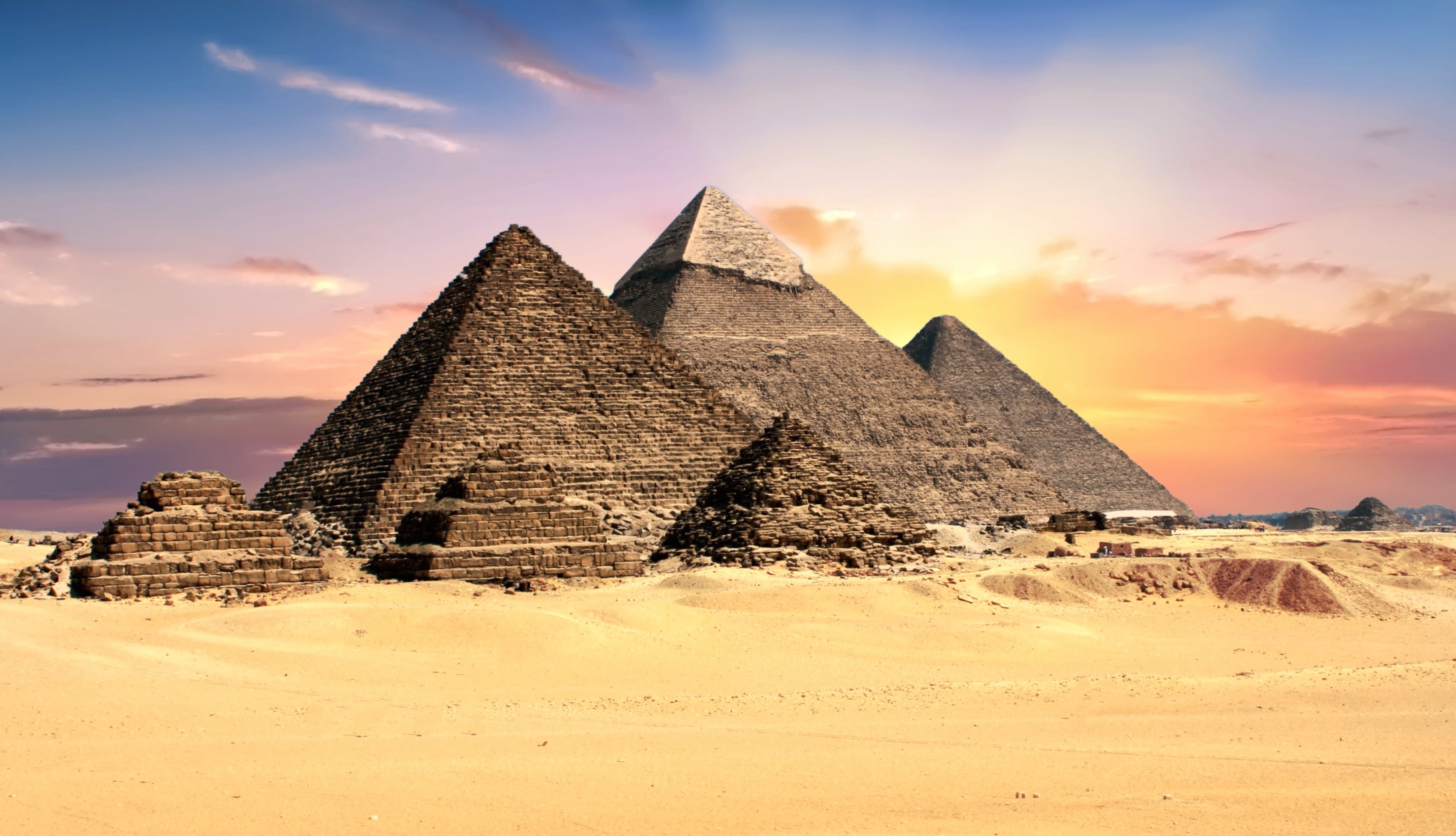 Egyptian Pyramids Sunset wallpapers HD quality