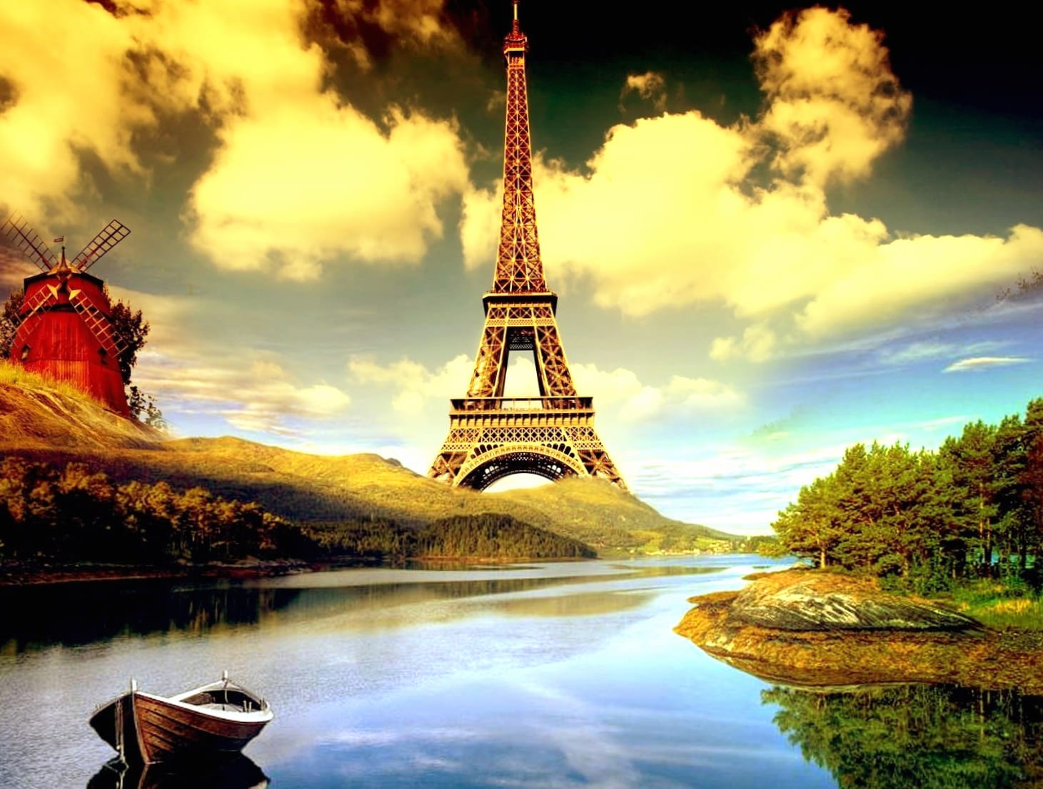 Eiffel Tower Scenic Monument France Paris Photography Manipulation Wallpaper wallpapers HD quality