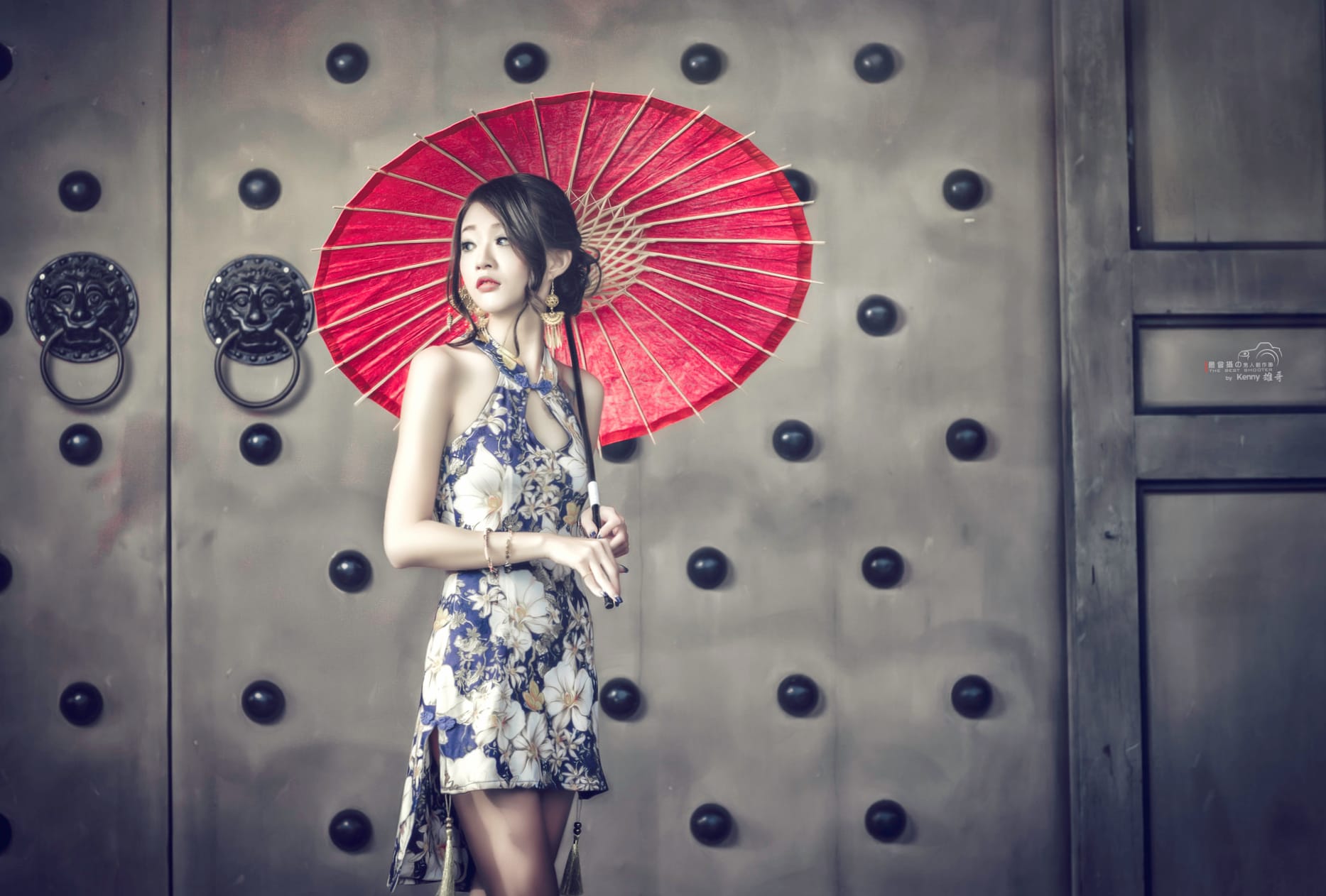 Elegant Asian Model with Umbrella - wallpapers HD quality