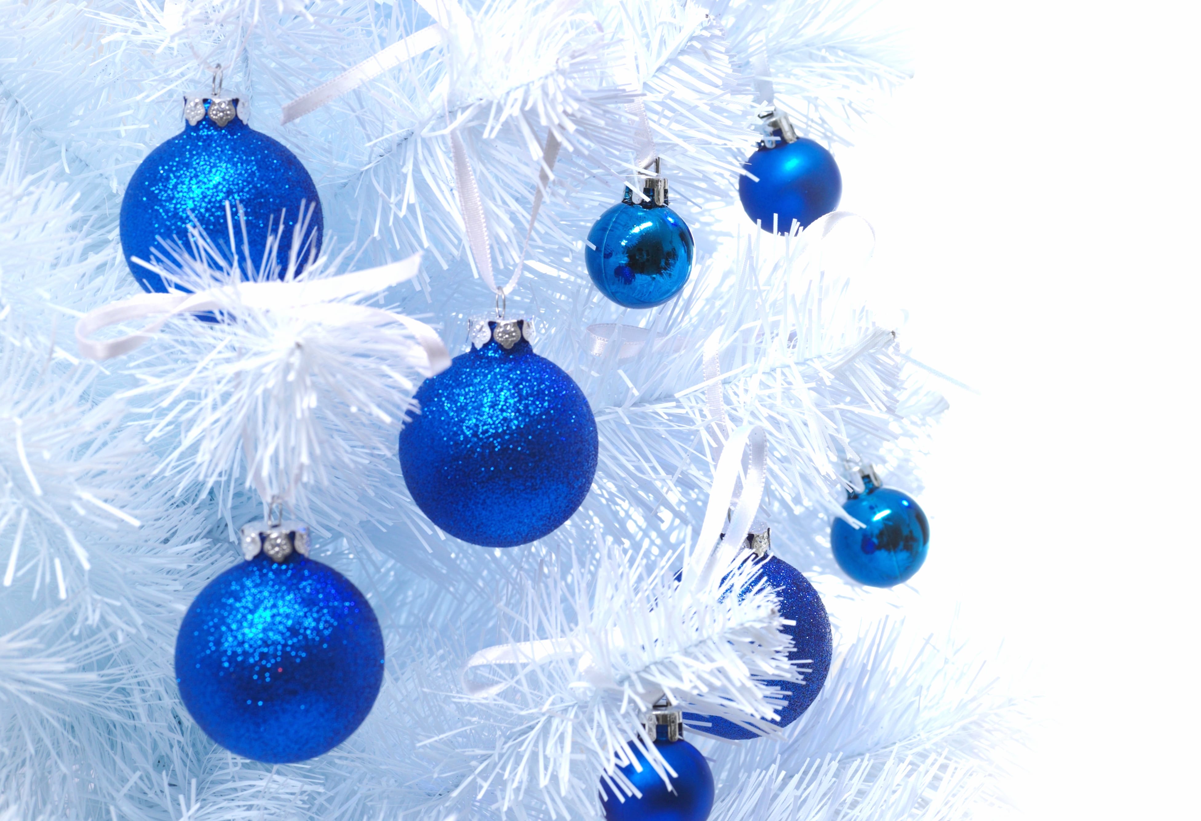 Elegant Blue Christmas Ornaments - at 2560 x 1440 HD size wallpapers HD quality