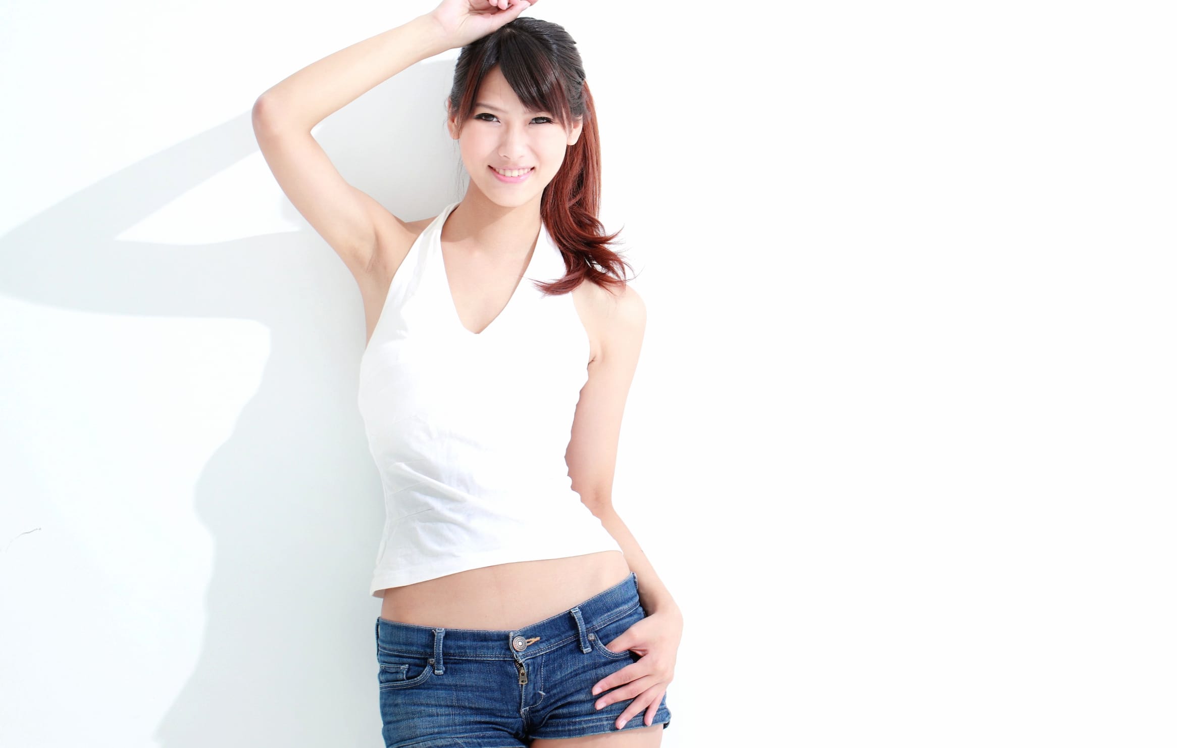 Elegant Model in White - at 1366 x 768 HD size wallpapers HD quality