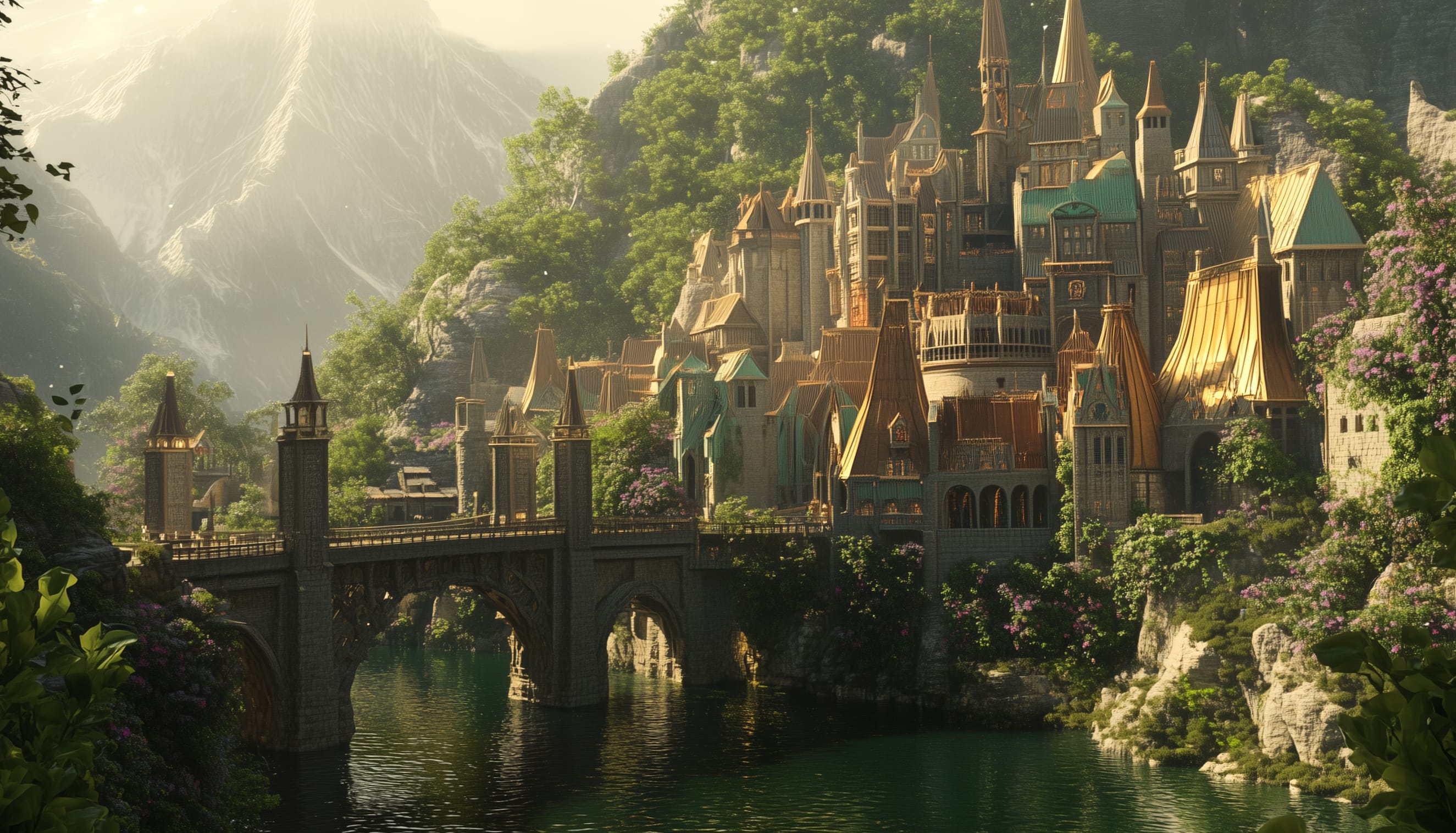 Elven City A Stunning HD Fantasy Wallpaper wallpapers HD quality