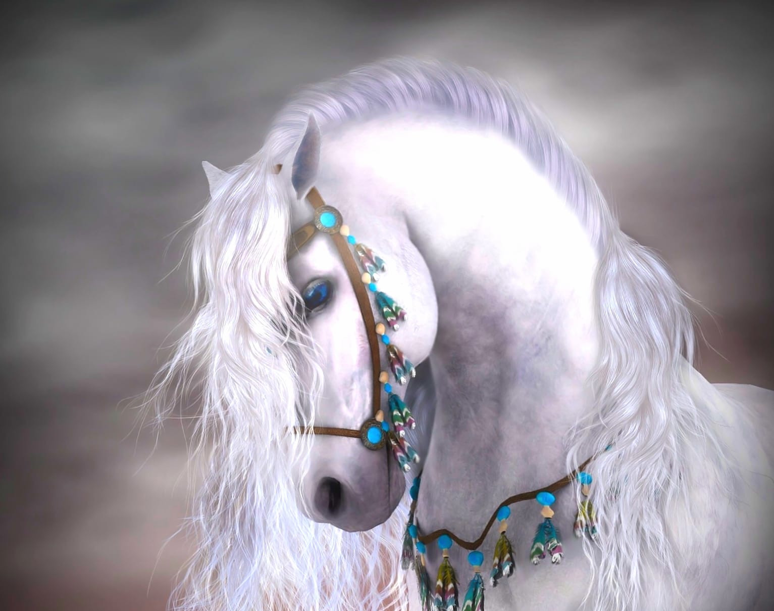 Enchanted Blue-Eyed Horse wallpapers HD quality