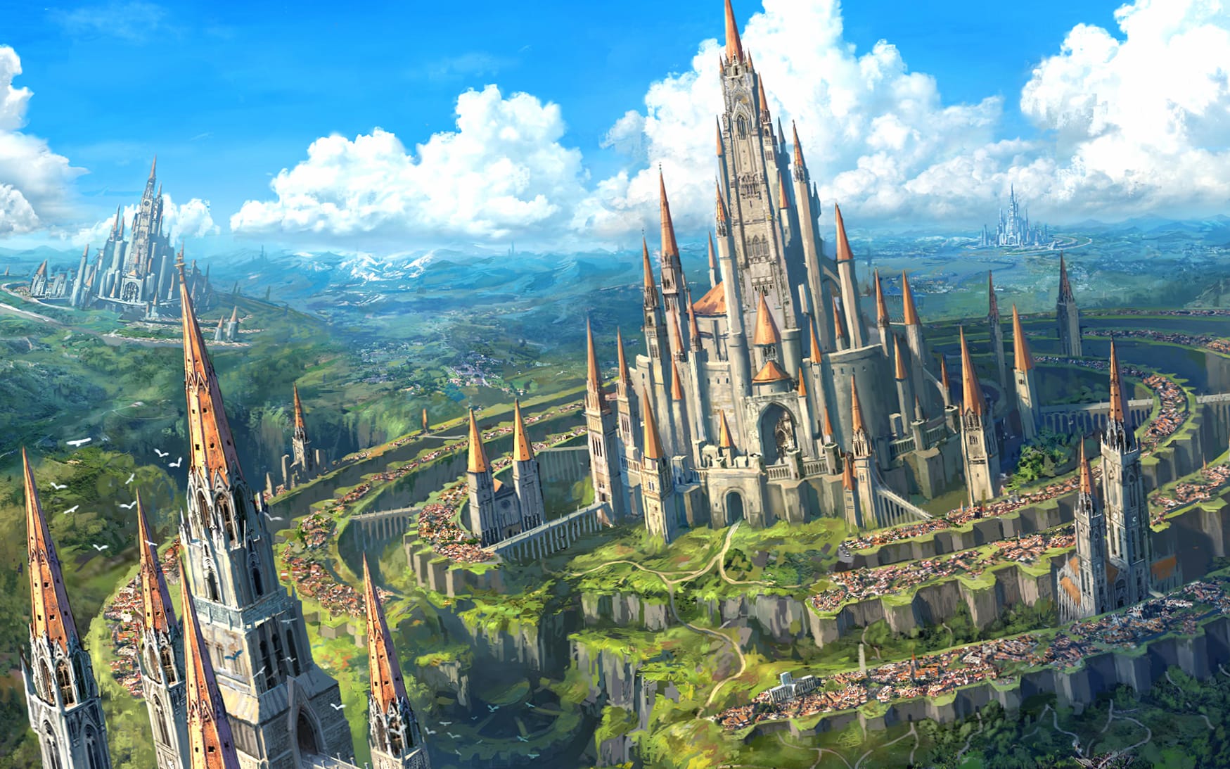 Enchanted Castle City - HD Fantasy Wallpaper wallpapers HD quality