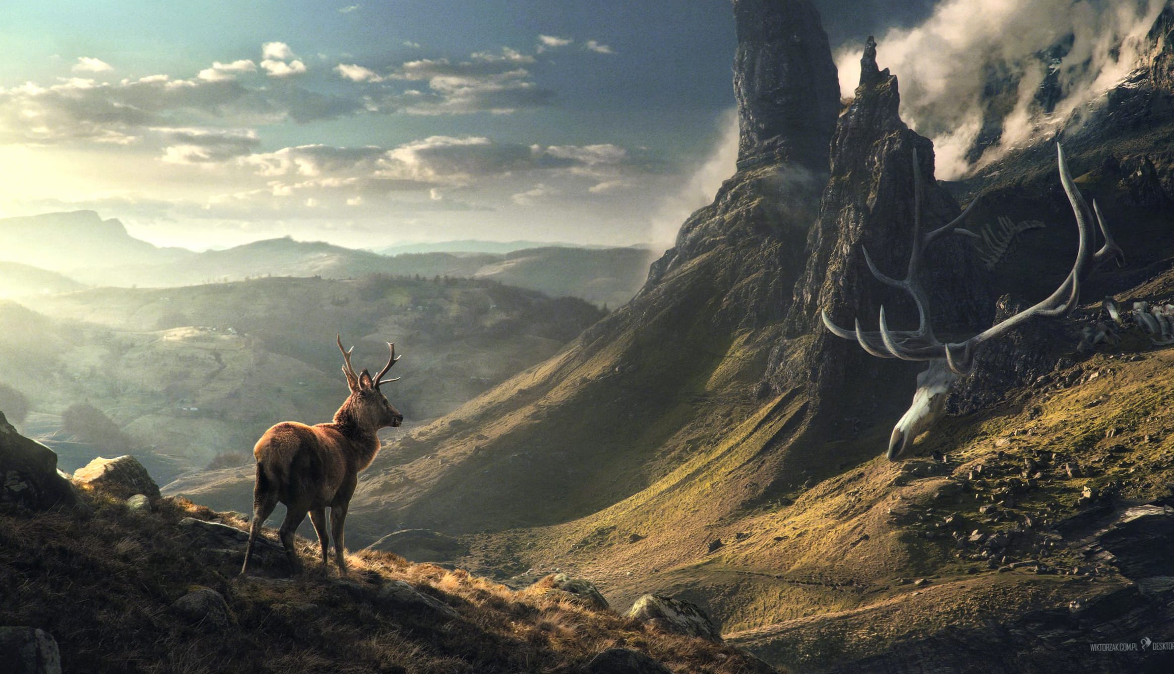 Enchanted Deer Landscape wallpapers HD quality