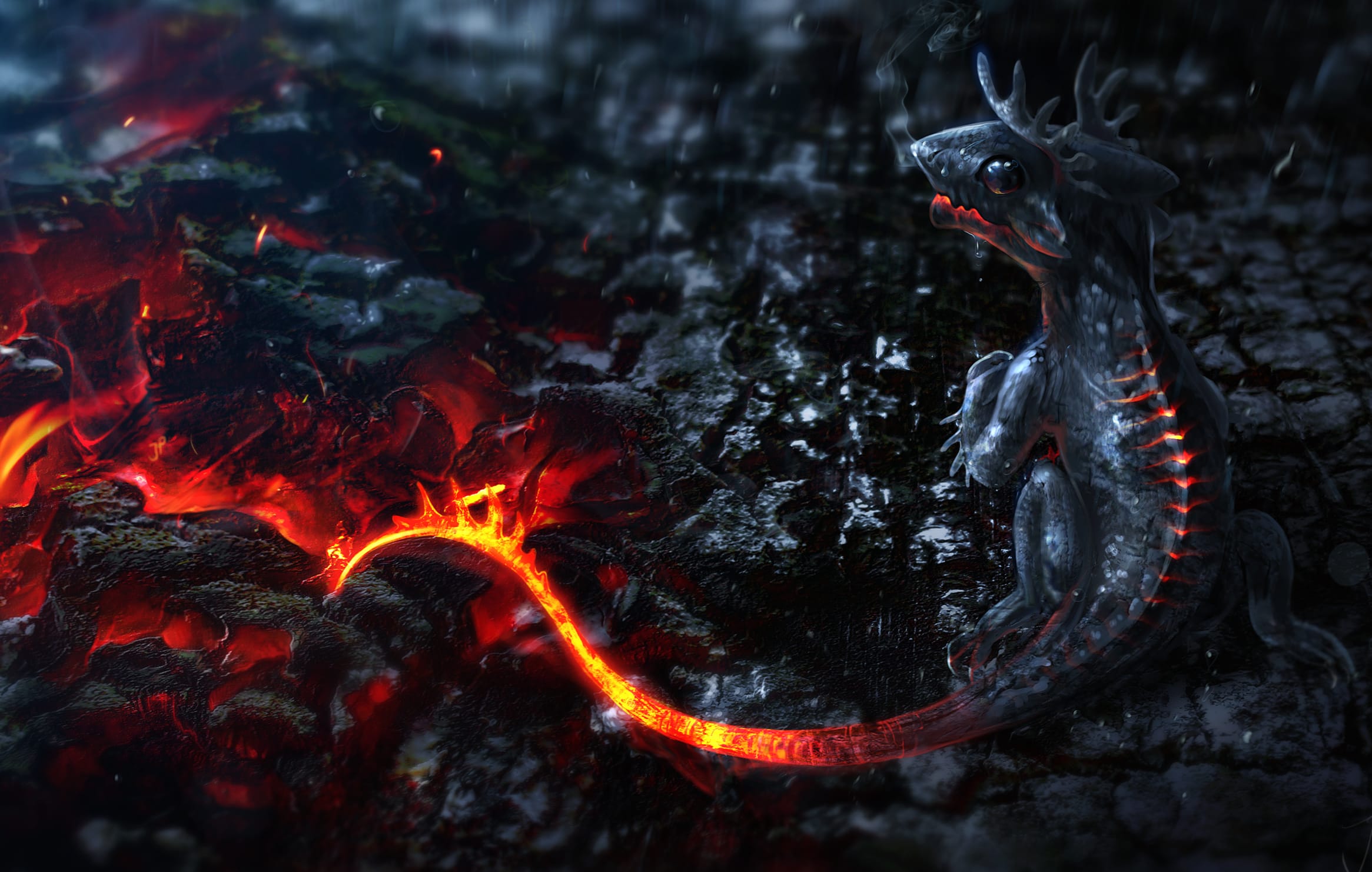 Enchanted Ember Dragon - at 640 x 1136 iPhone 5 size wallpapers HD quality