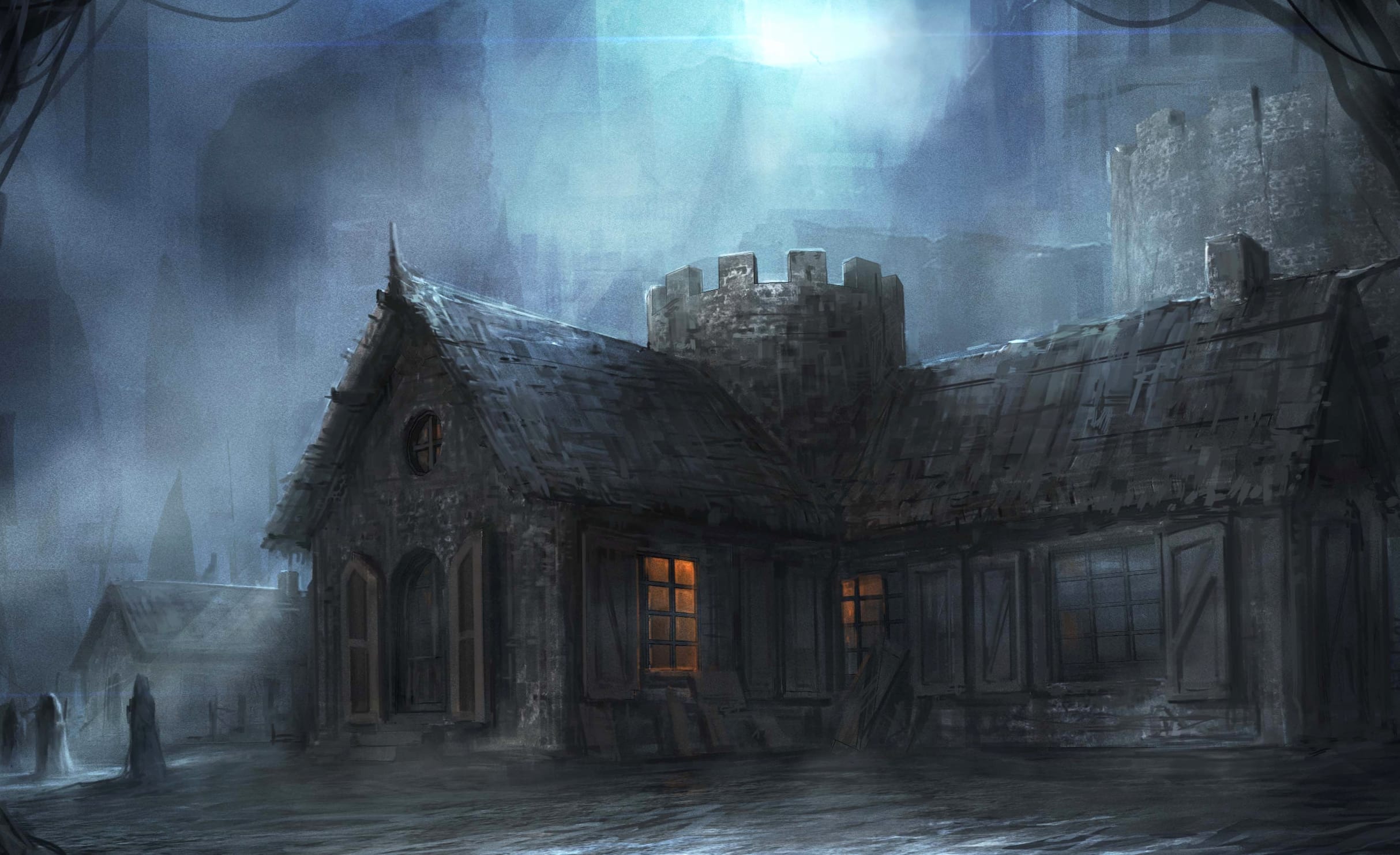 Enchanted Fog A Dark Fantasy House in wallpapers HD Enchanted Fog A Dark Fantasy House in wallpapers HD quality