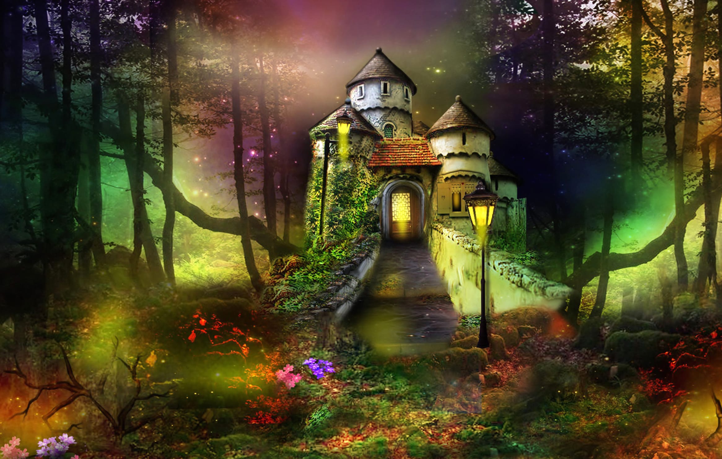 Enchanted Forest Castle at 1536 x 864 HD size wallpapers HD quality