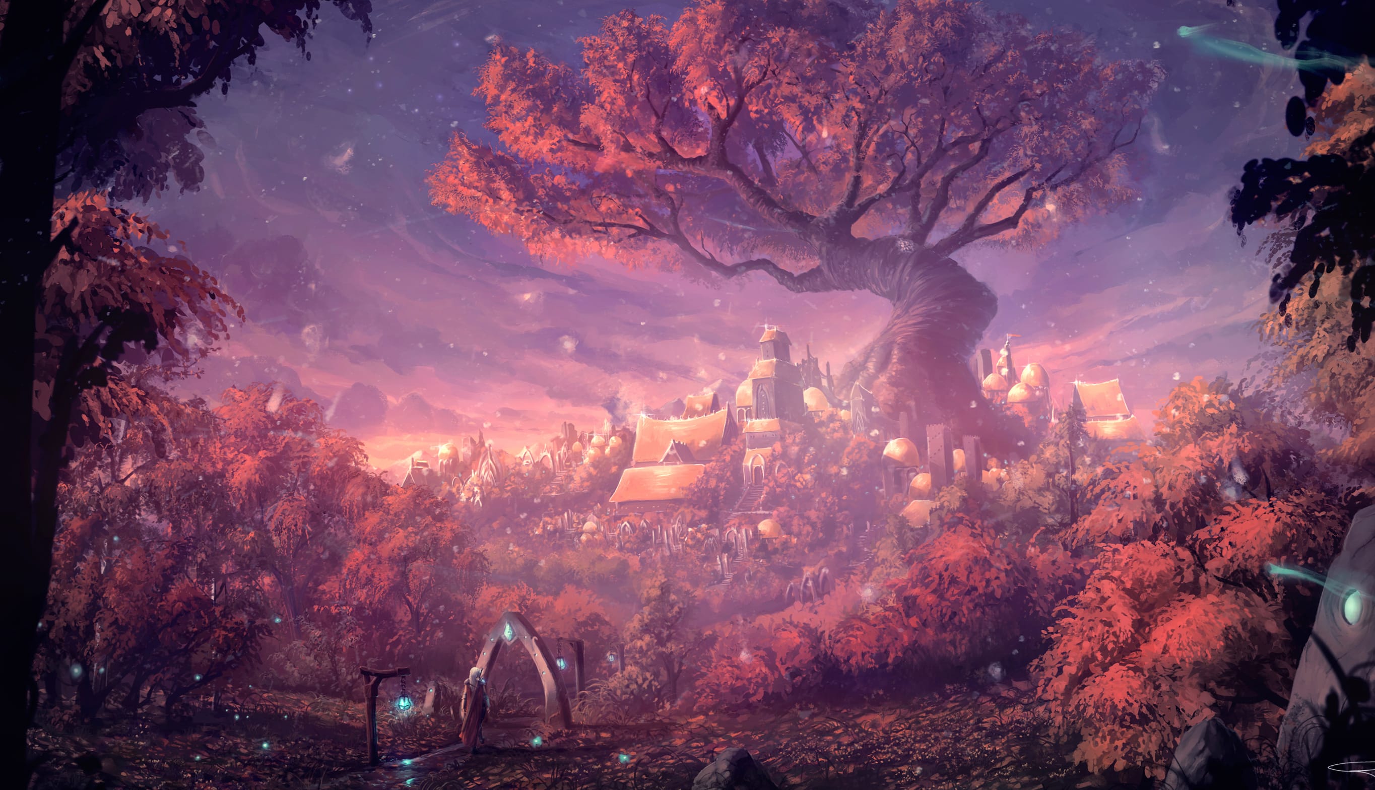 Enchanted Forest City at 320 x 480 iPhone size wallpapers HD quality