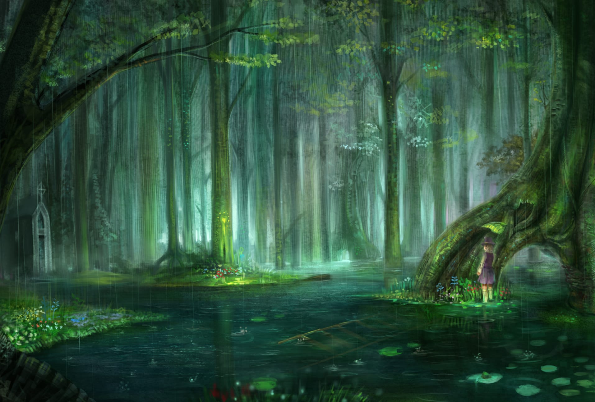 Enchanted Forest with Suwako Moriya - at 1280 x 720 HD size wallpapers HD quality