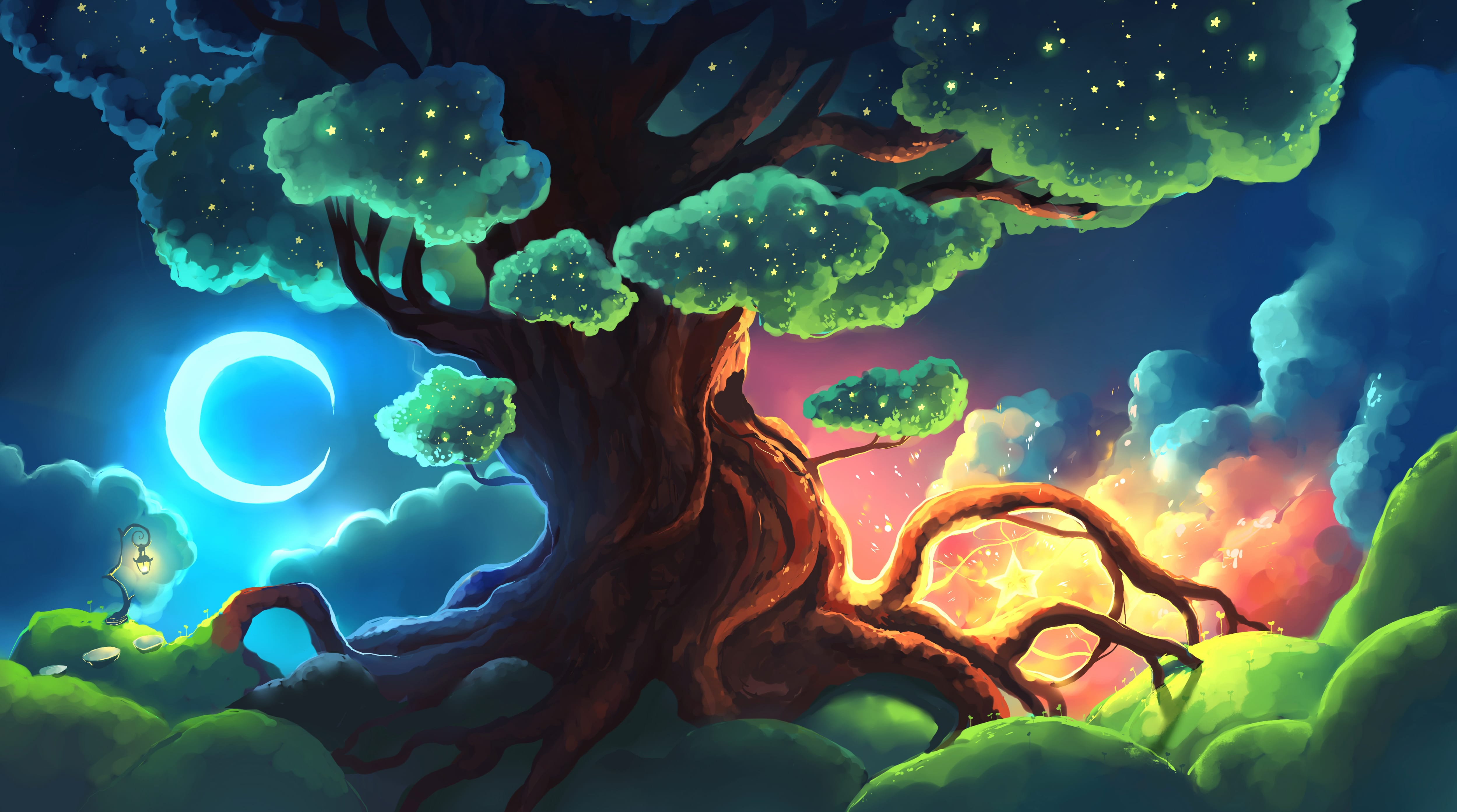 Enchanted Night Tree - wallpapers HD quality