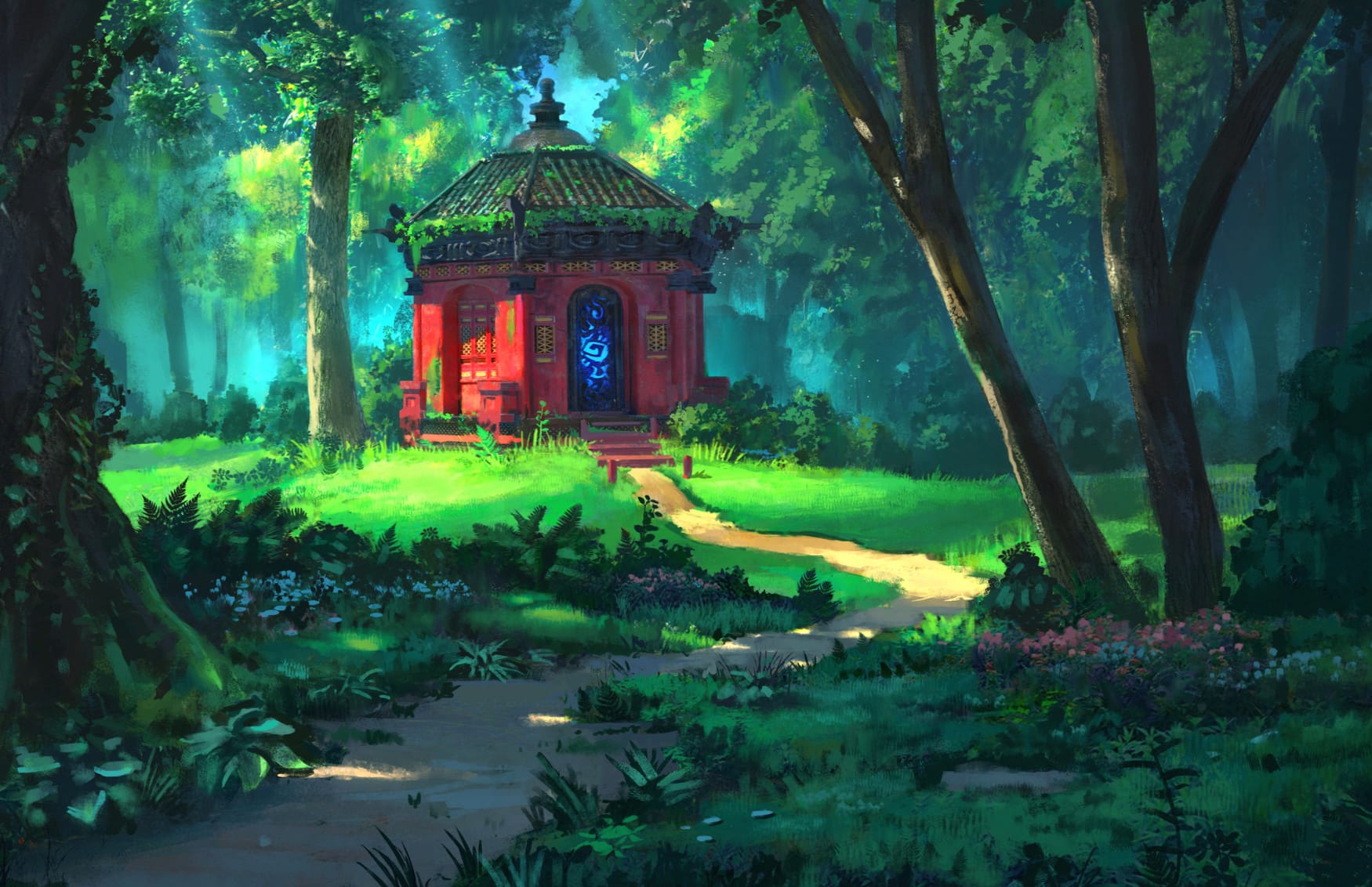 Enchanted Oriental Forest Path - wallpapers HD quality