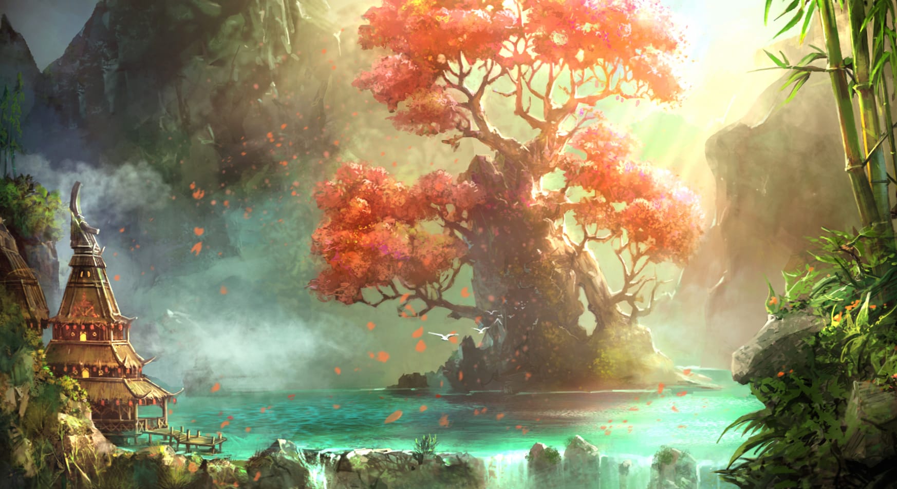 Enchanted Realm Fantasy Landscape at 1152 x 864 size wallpapers HD quality