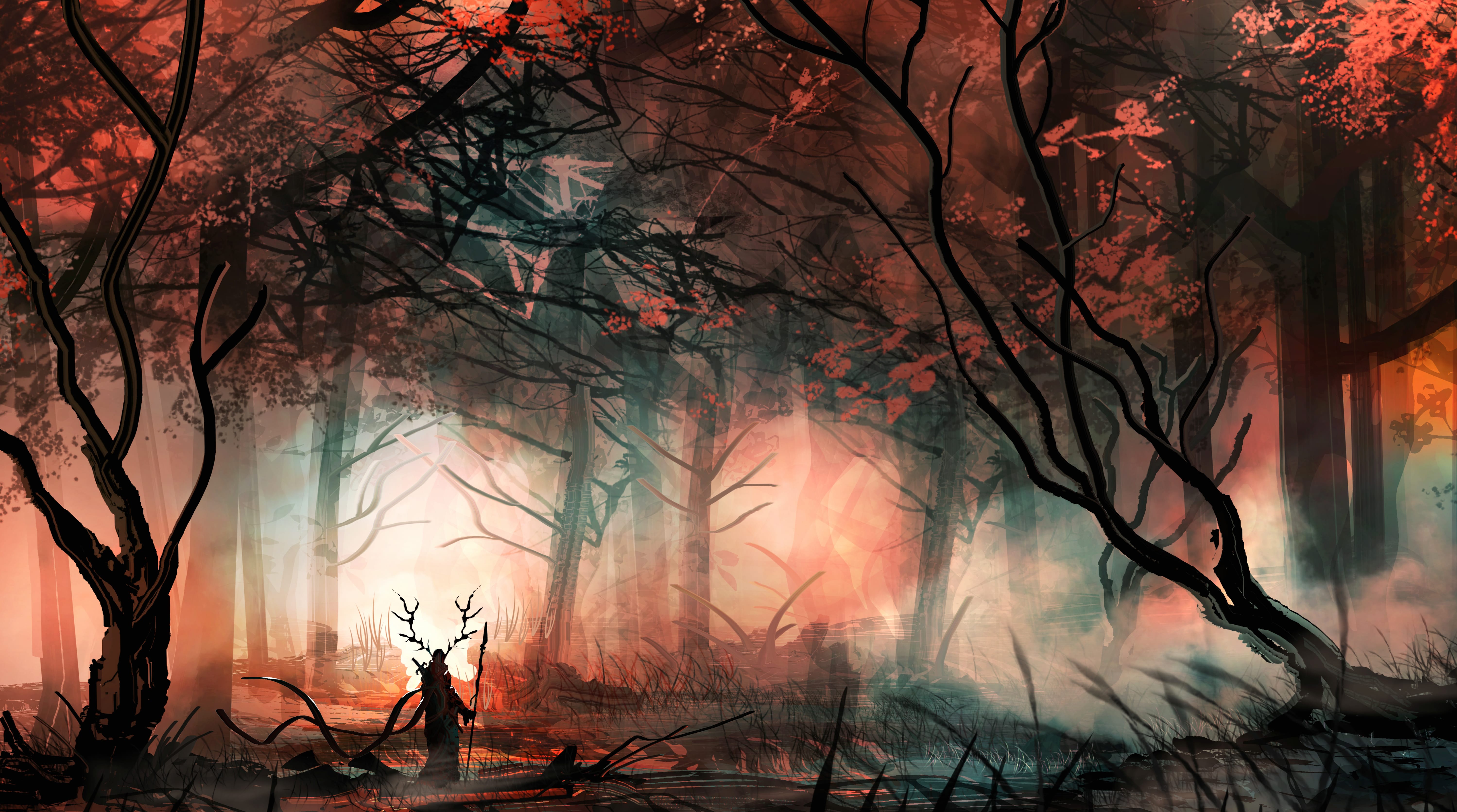 Enchanted Shaman in a Forest HD Fantasy Wallpaper wallpapers HD quality