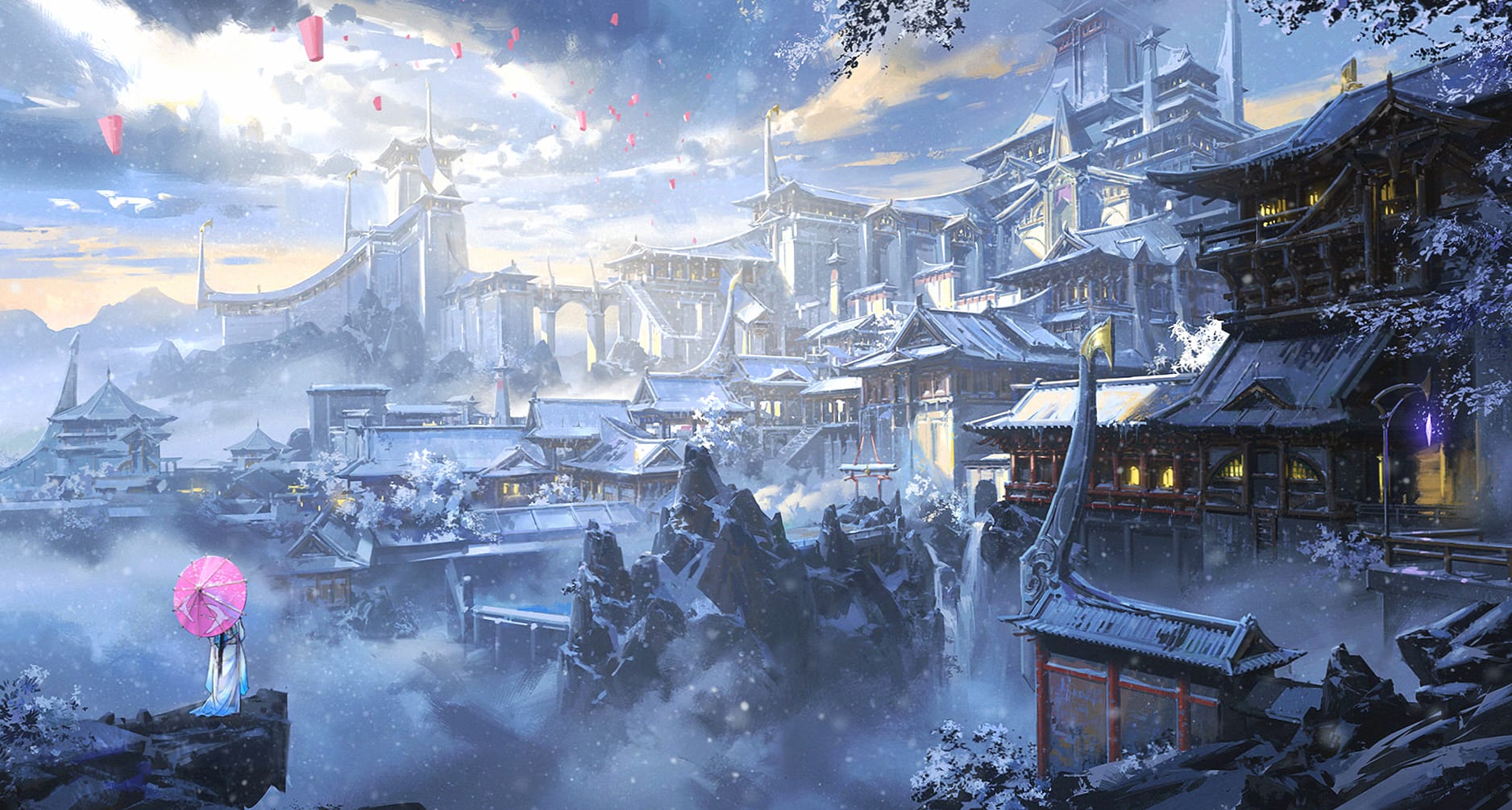 Enchanted Snow City wallpapers HD quality