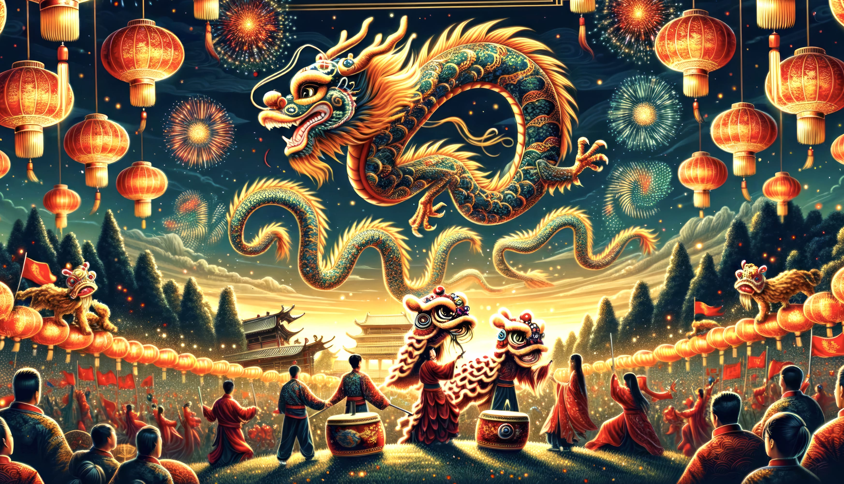 Enchanting Chinese New Year Dragon Celebration wallpapers HD quality