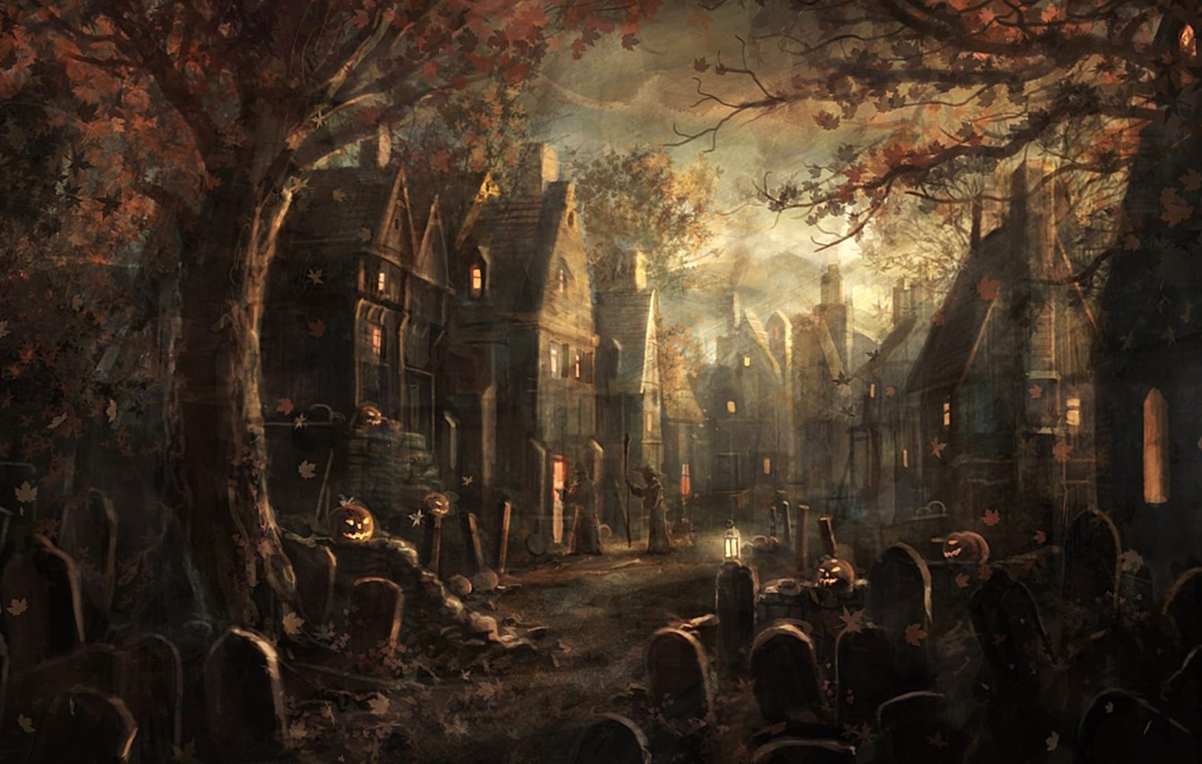 Enchanting Halloween Village - wallpapers HD quality