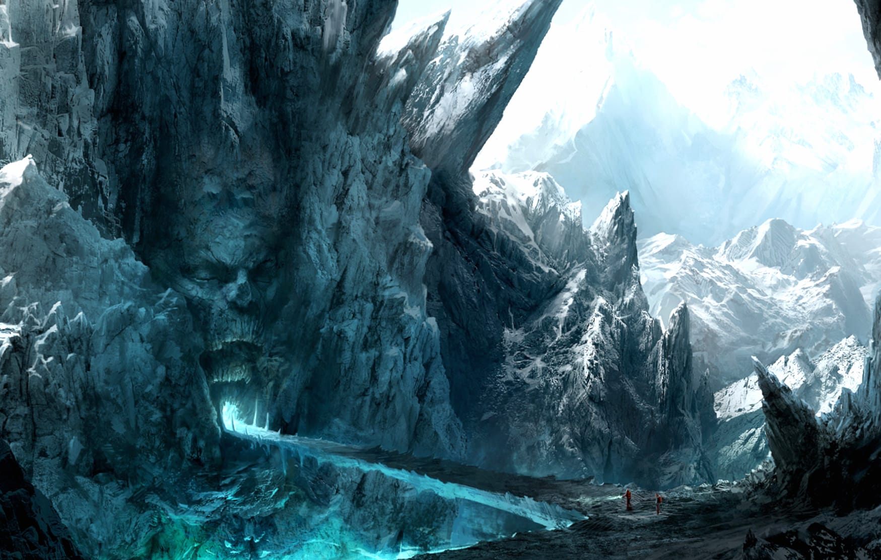 Enchanting Ice Fortress - Fantasy Landscape at 2048 x 2048 iPad size wallpapers HD quality