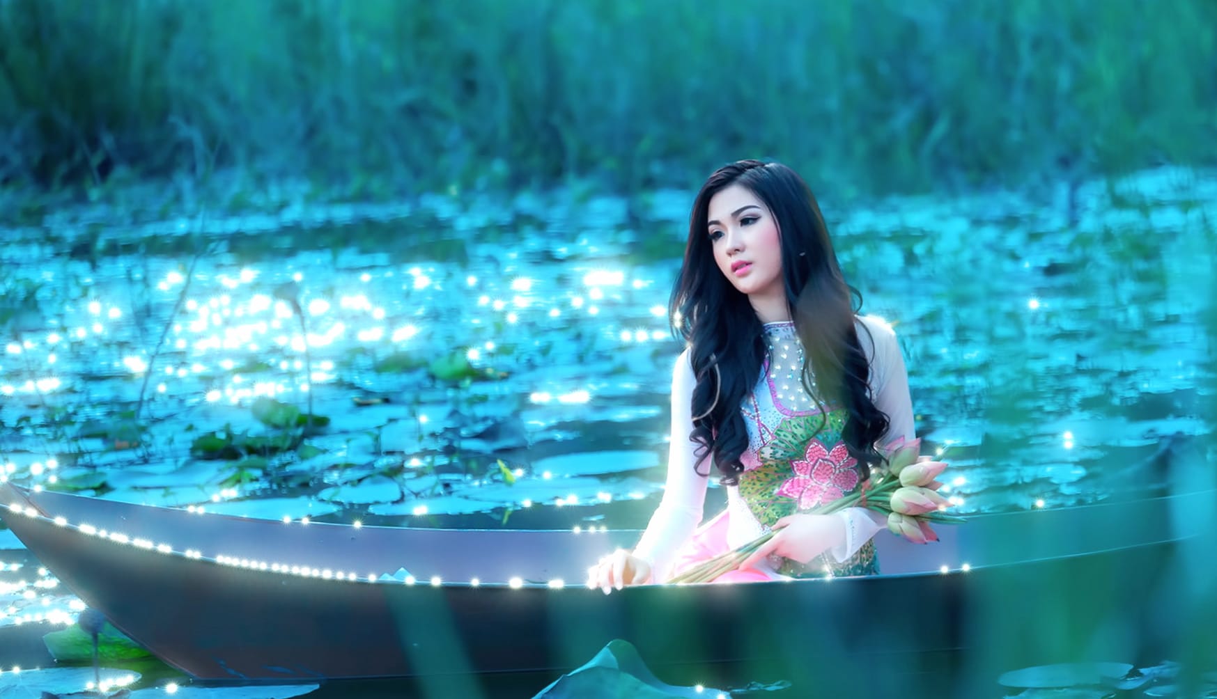 Enchanting Lotus Lake - wallpapers HD quality