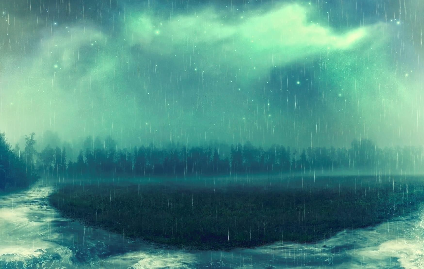 Enchanting Rain A Serene at 1152 x 864 size wallpapers HD quality