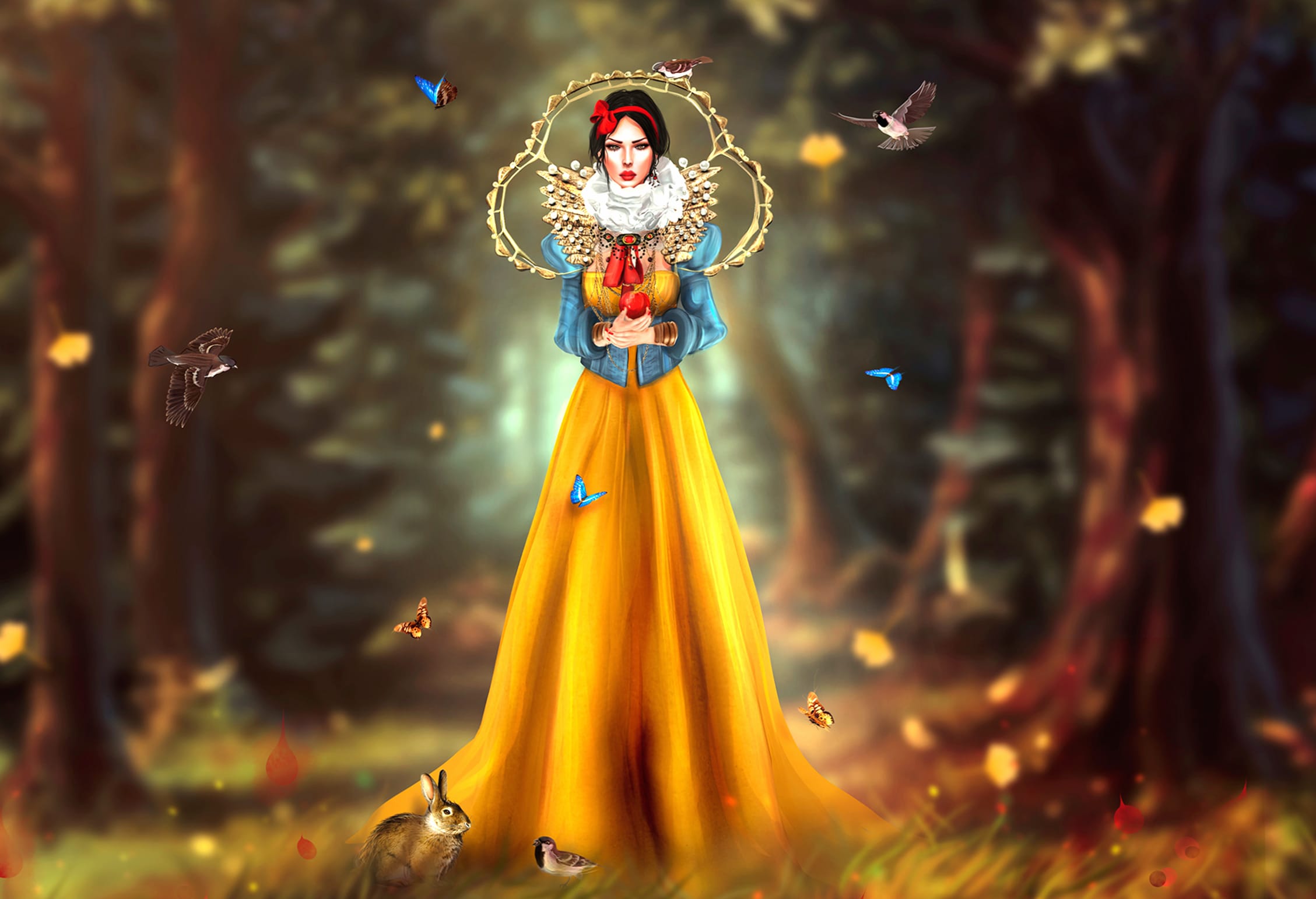 Enchanting Snow White A Fantasy Butterfly Realm wallpapers HD quality