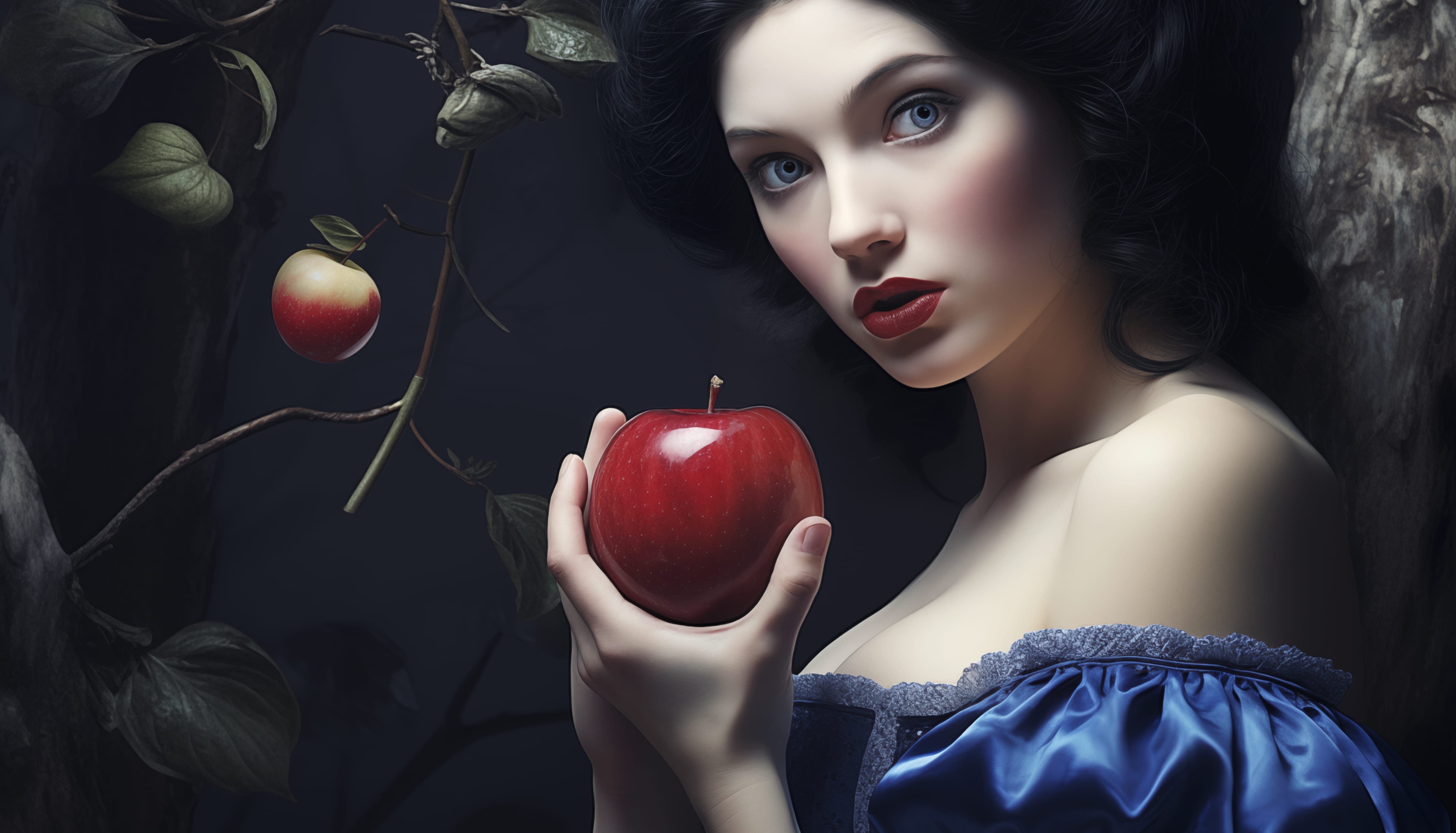 Enchanting Snow White with Apple wallpapers HD quality