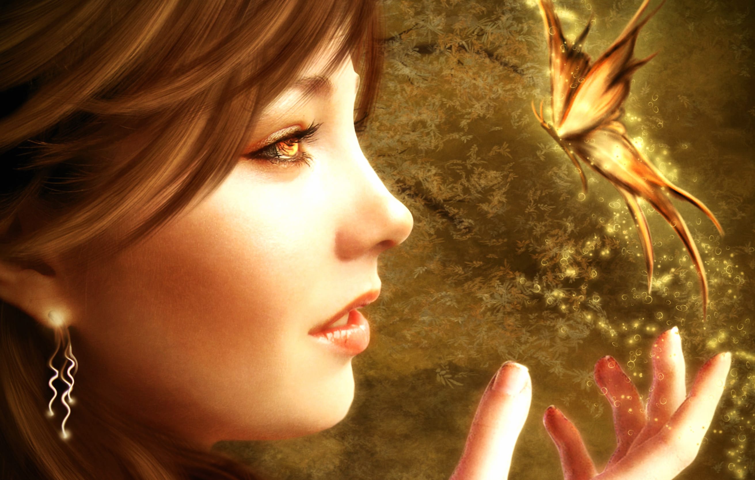 Enchanting Woman and Butterfly - Fantasy wallpapers HD quality