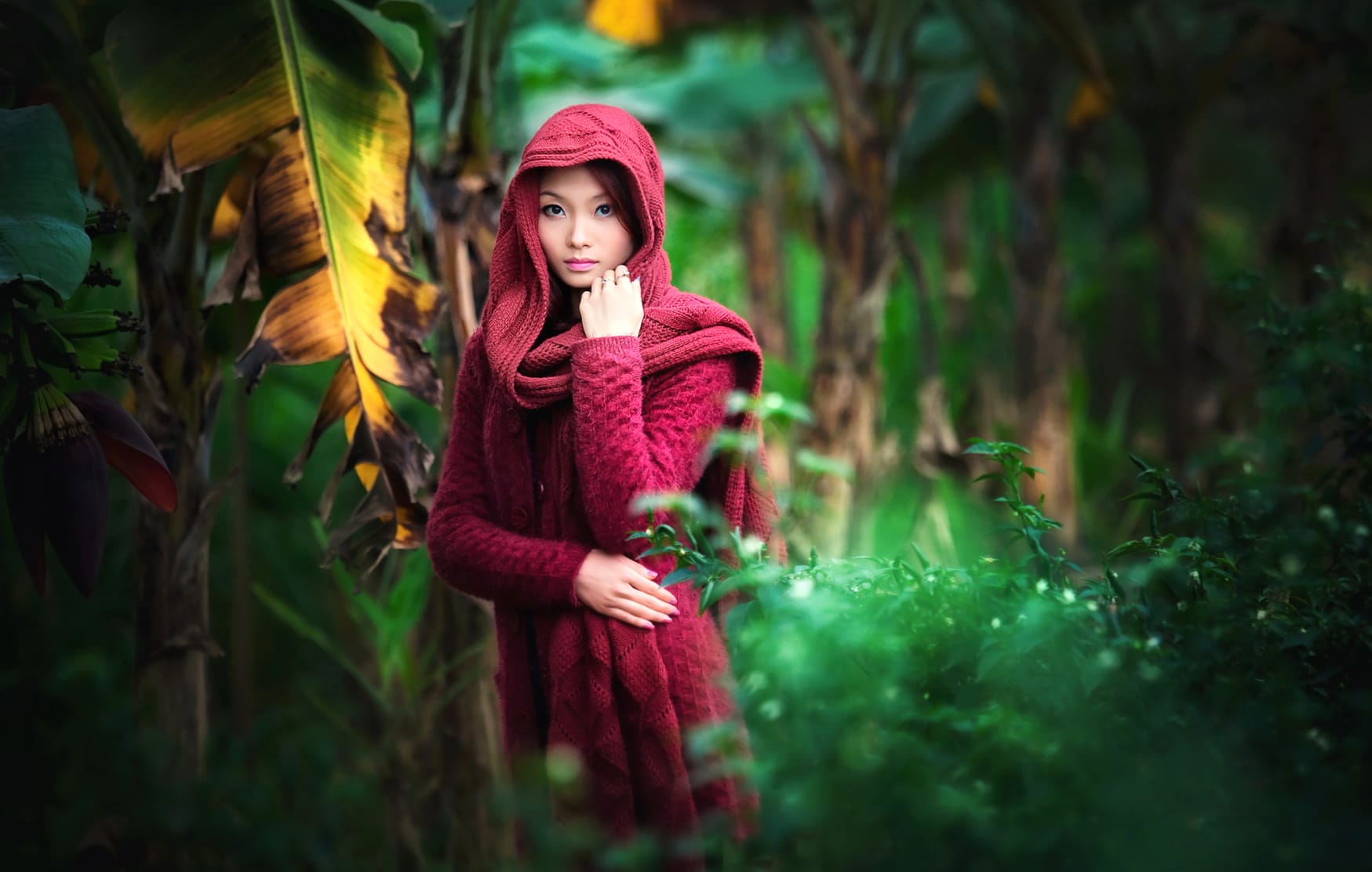 Enigmatic Elegance Asian Woman in Nature wallpapers HD quality