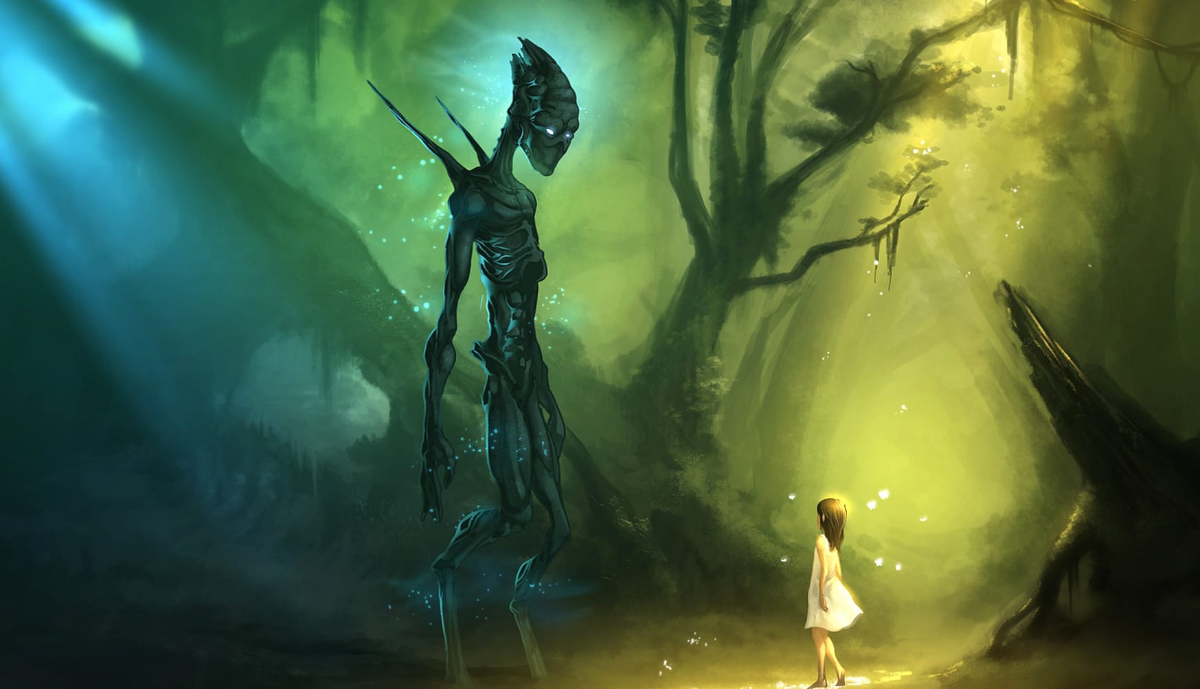 Enigmatic Encounter Alien Forest at 1600 x 900 HD size wallpapers HD quality