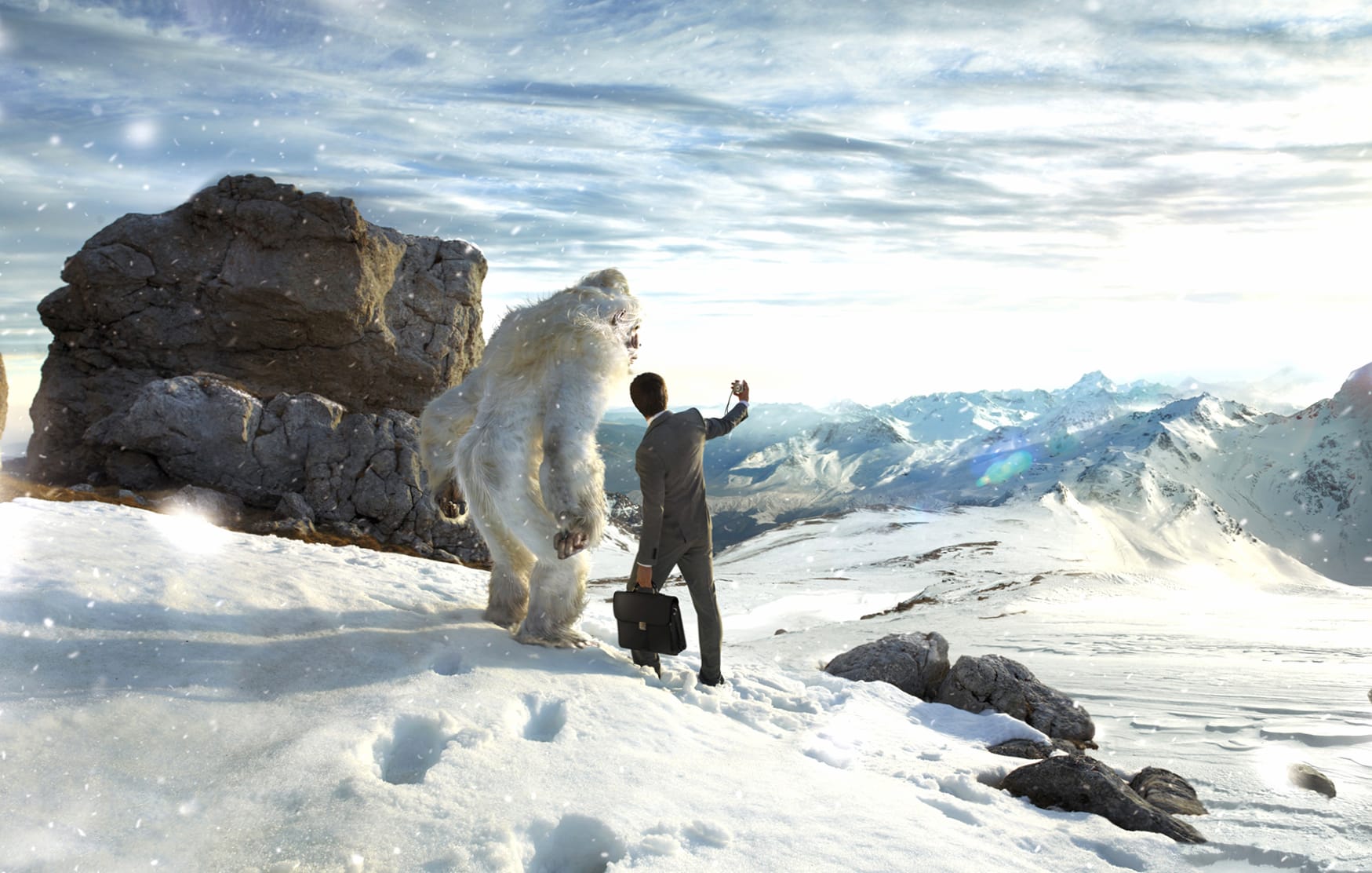 Epic Adventure Snowy Mountains Meets Sasquatch - wallpapers HD quality