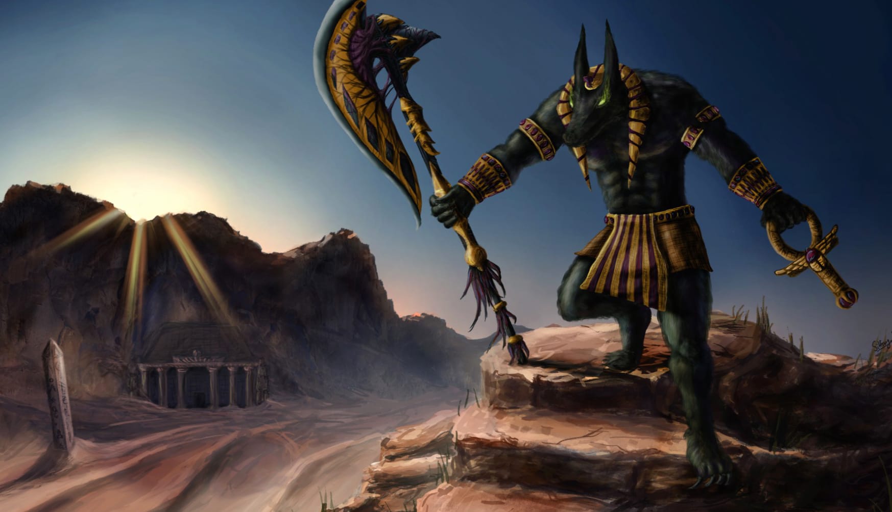 Epic Anubis Fantasy at 1024 x 1024 iPad size wallpapers HD quality