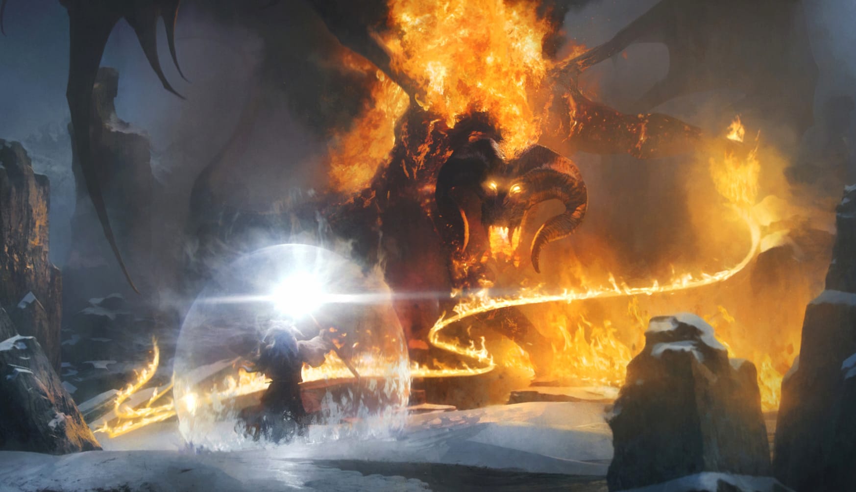 Epic Battle of Gandalf and Balrog wallpapers HD quality