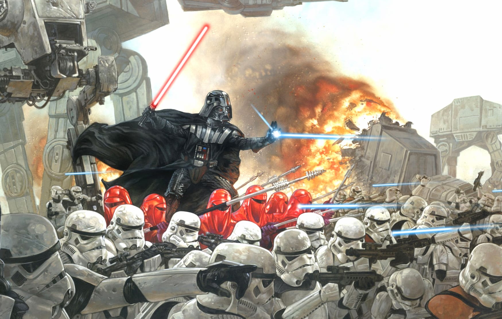 Epic Darth Vader & AT-AT Battle wallpapers HD quality