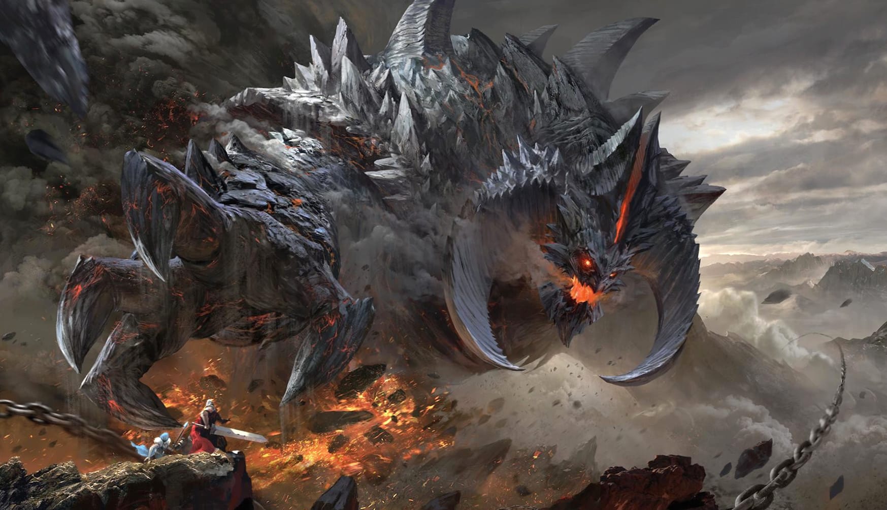 Epic Demon Battle at 1024 x 1024 iPad size wallpapers HD quality