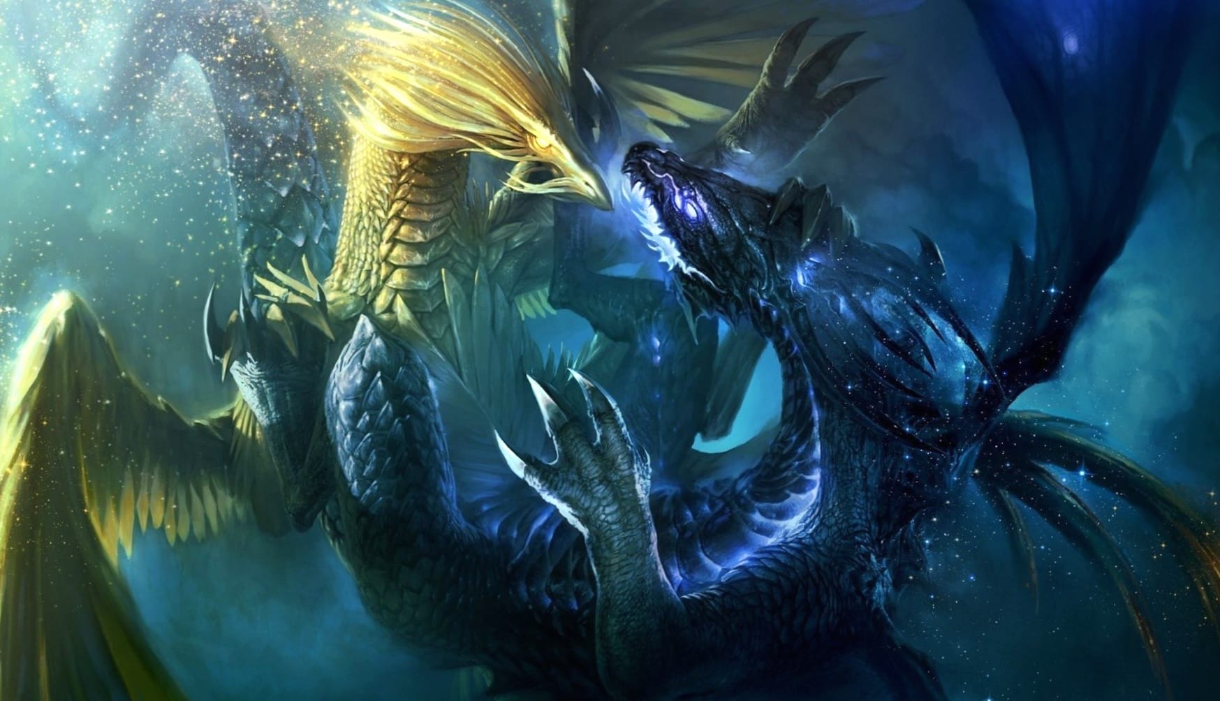 Epic Dragon Duel wallpapers HD quality