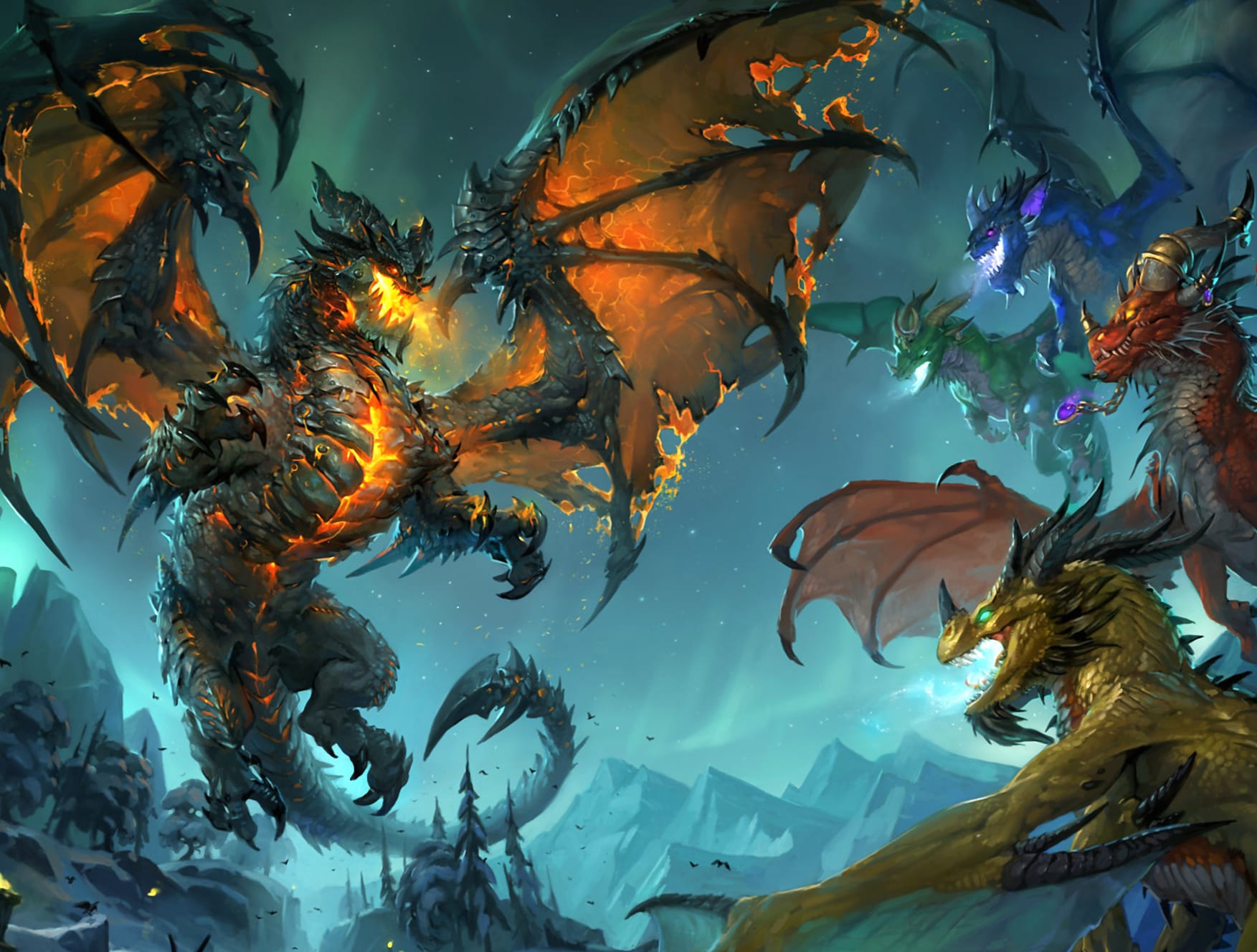 Epic Fantasy Dragon Battle - wallpapers HD quality