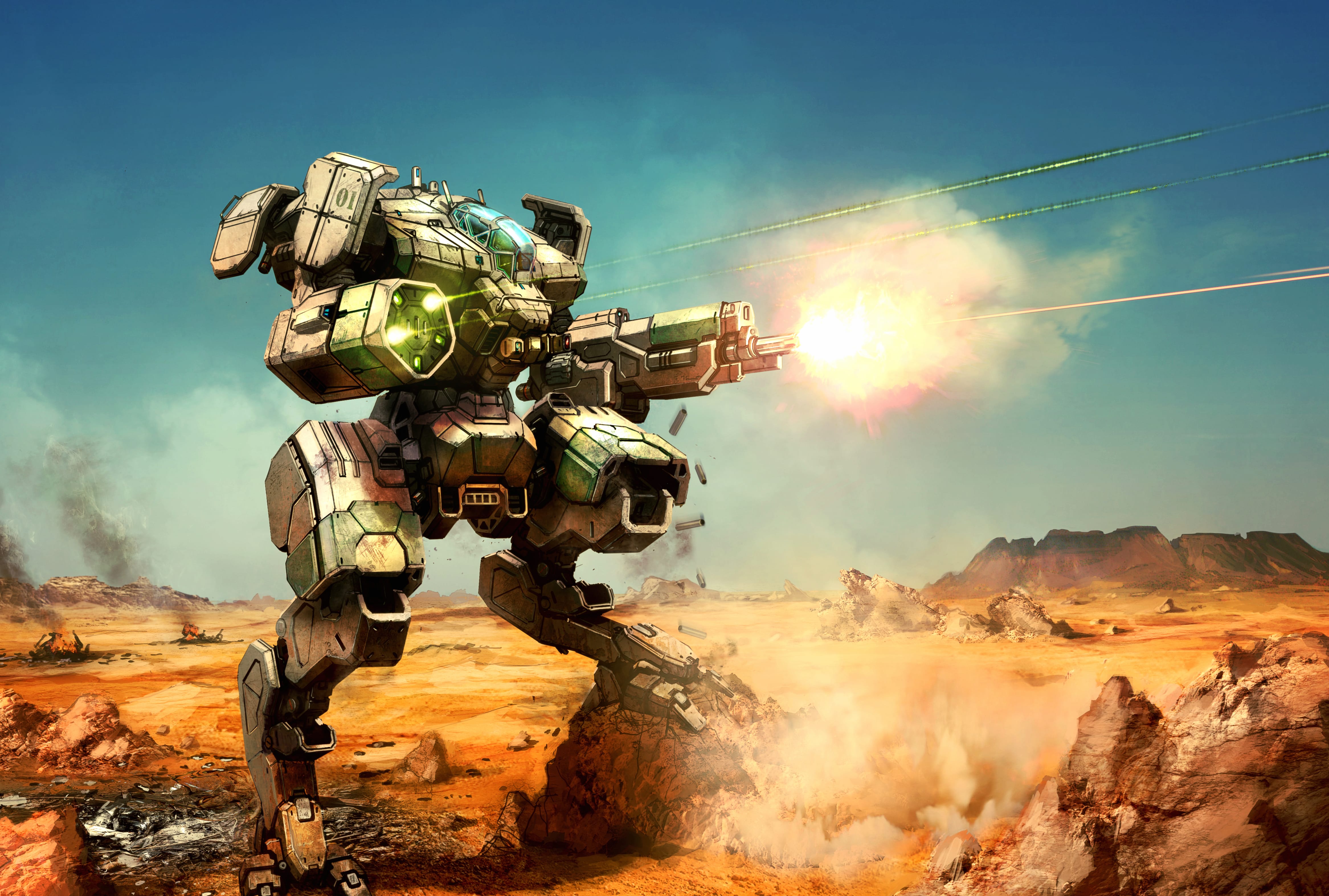 Epic Mecha Battle HD Sci-Fi Robot Wallpaper at 640 x 960 iPhone 4 size wallpapers HD quality