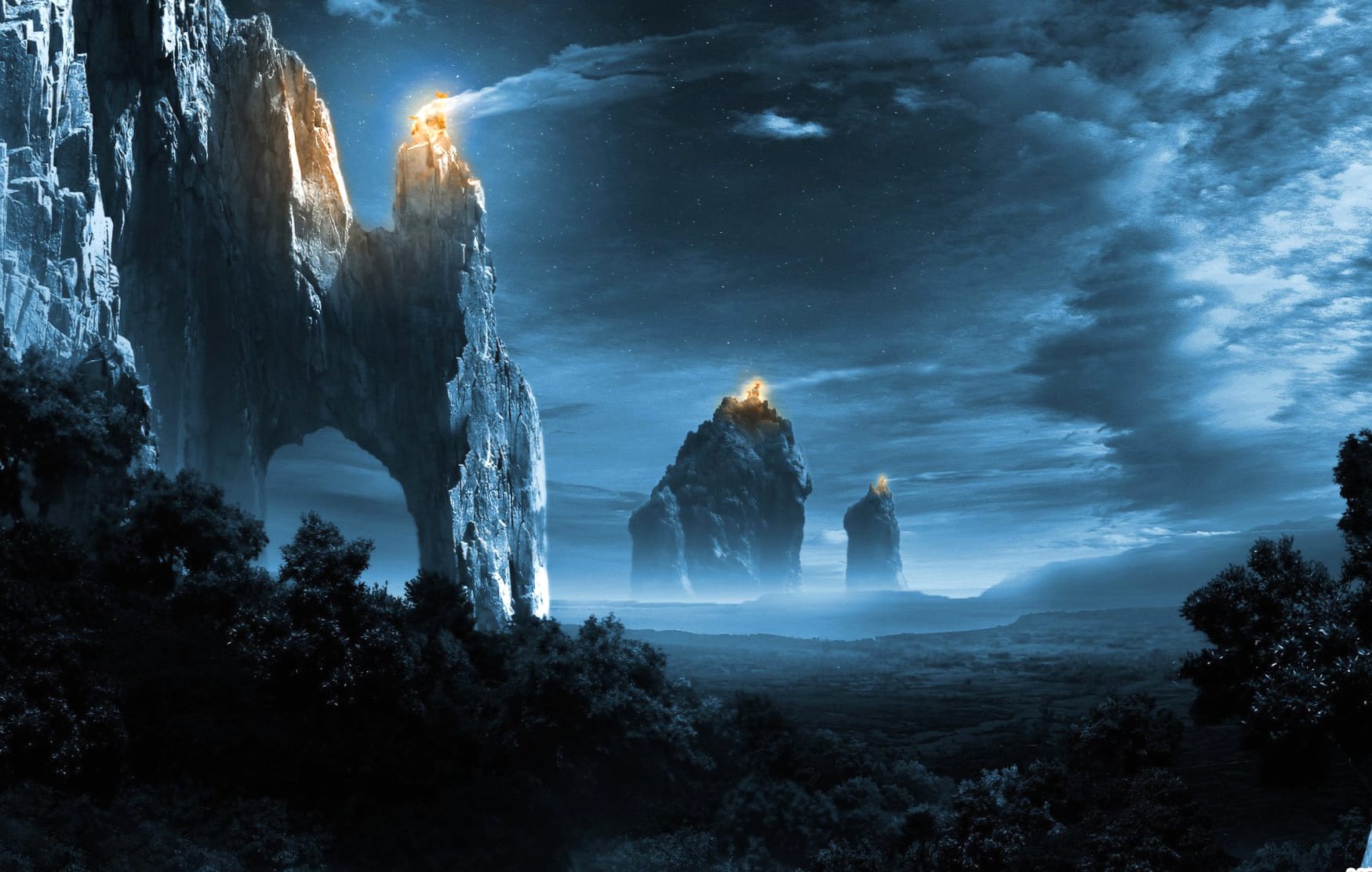 Epic Middle-earth Landscape at 1536 x 864 HD size wallpapers HD quality