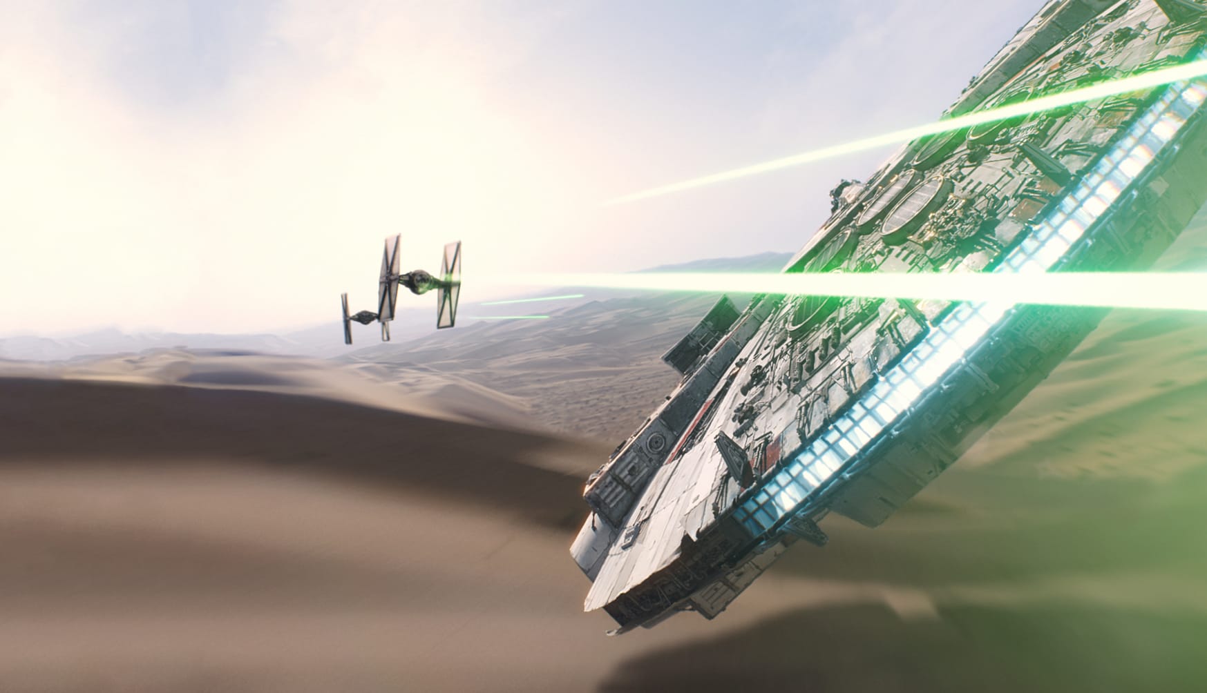 Epic Millennium Falcon Battle in Star Wars Sci-Fi Universe wallpapers HD quality