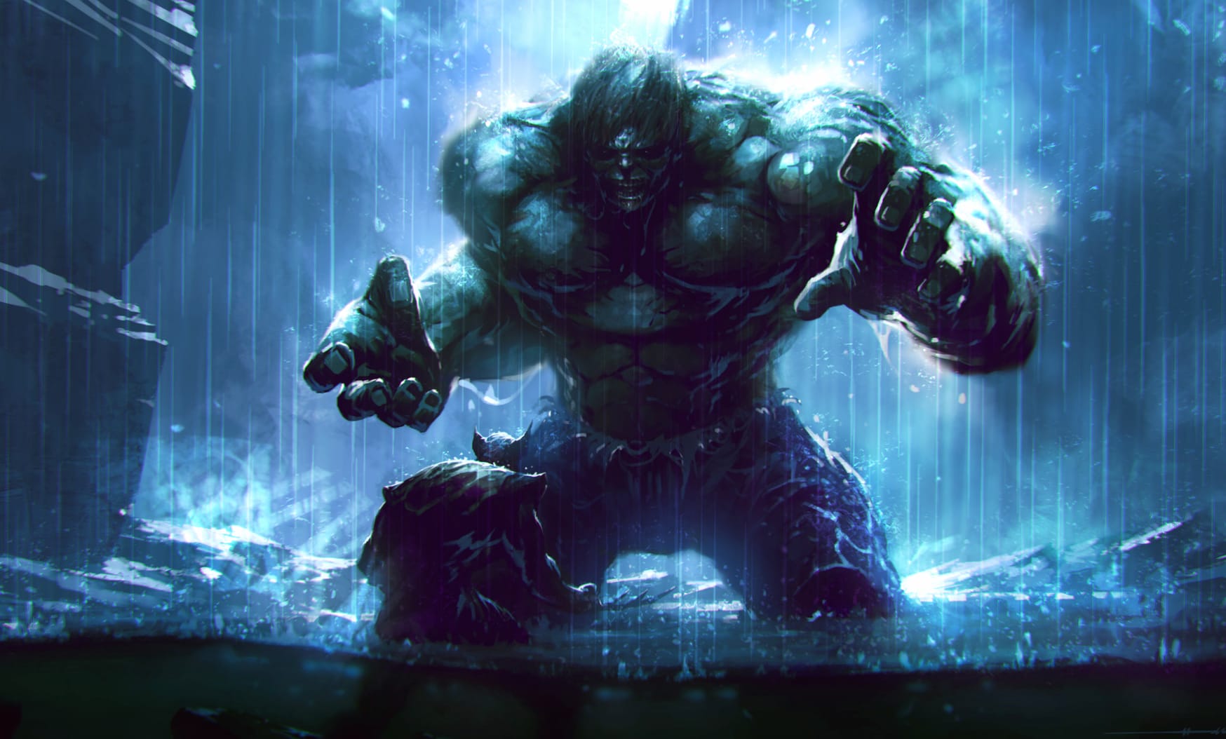 Epic Showdown in the Rain - HD Marvel Wallpaper at 1152 x 864 size wallpapers HD quality