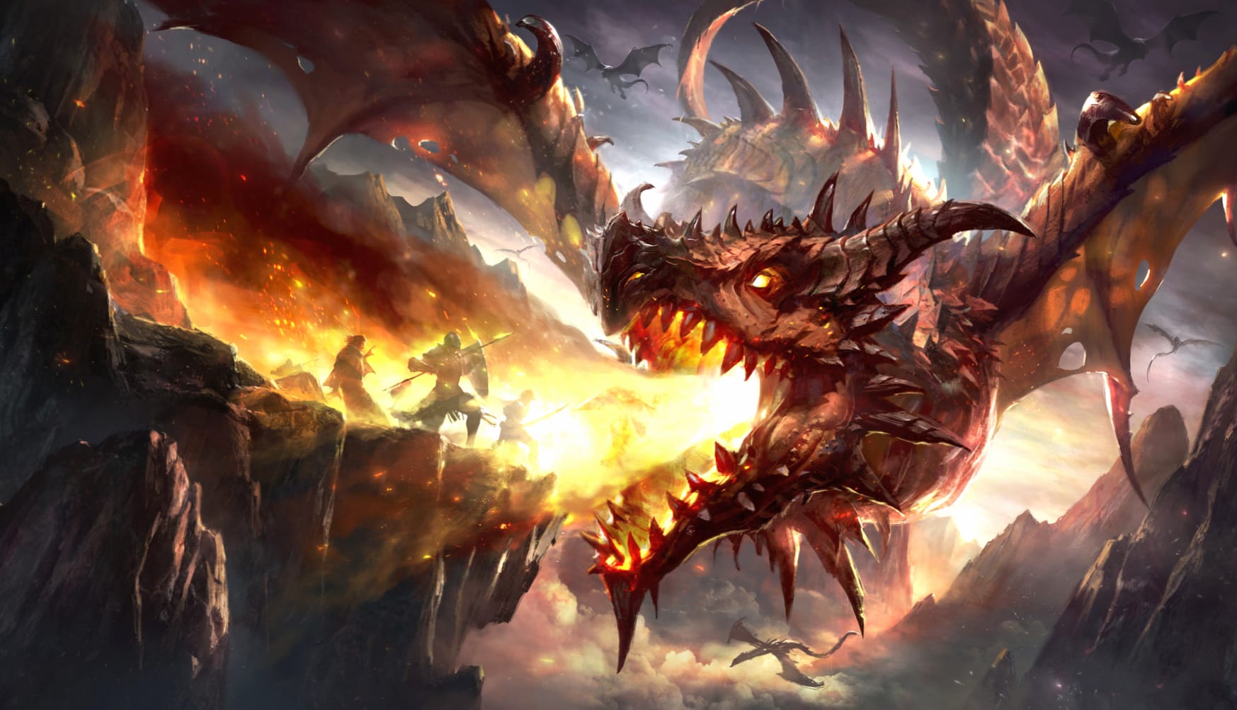 Epic Wyvern Battle at 1680 x 945 HD size wallpapers HD quality