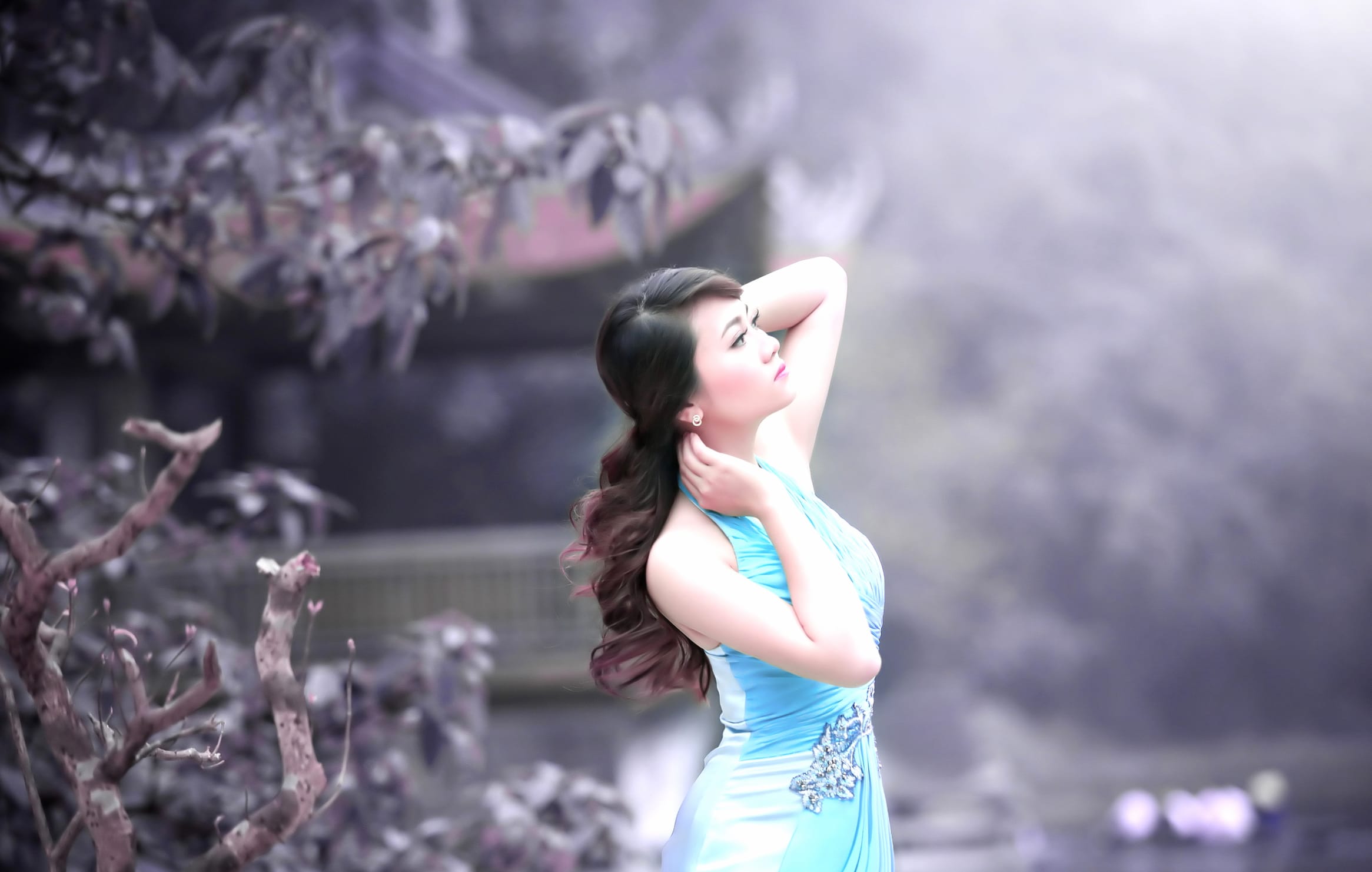 Ethereal Beauty Asian Woman at 2560 x 1440 HD size wallpapers HD quality