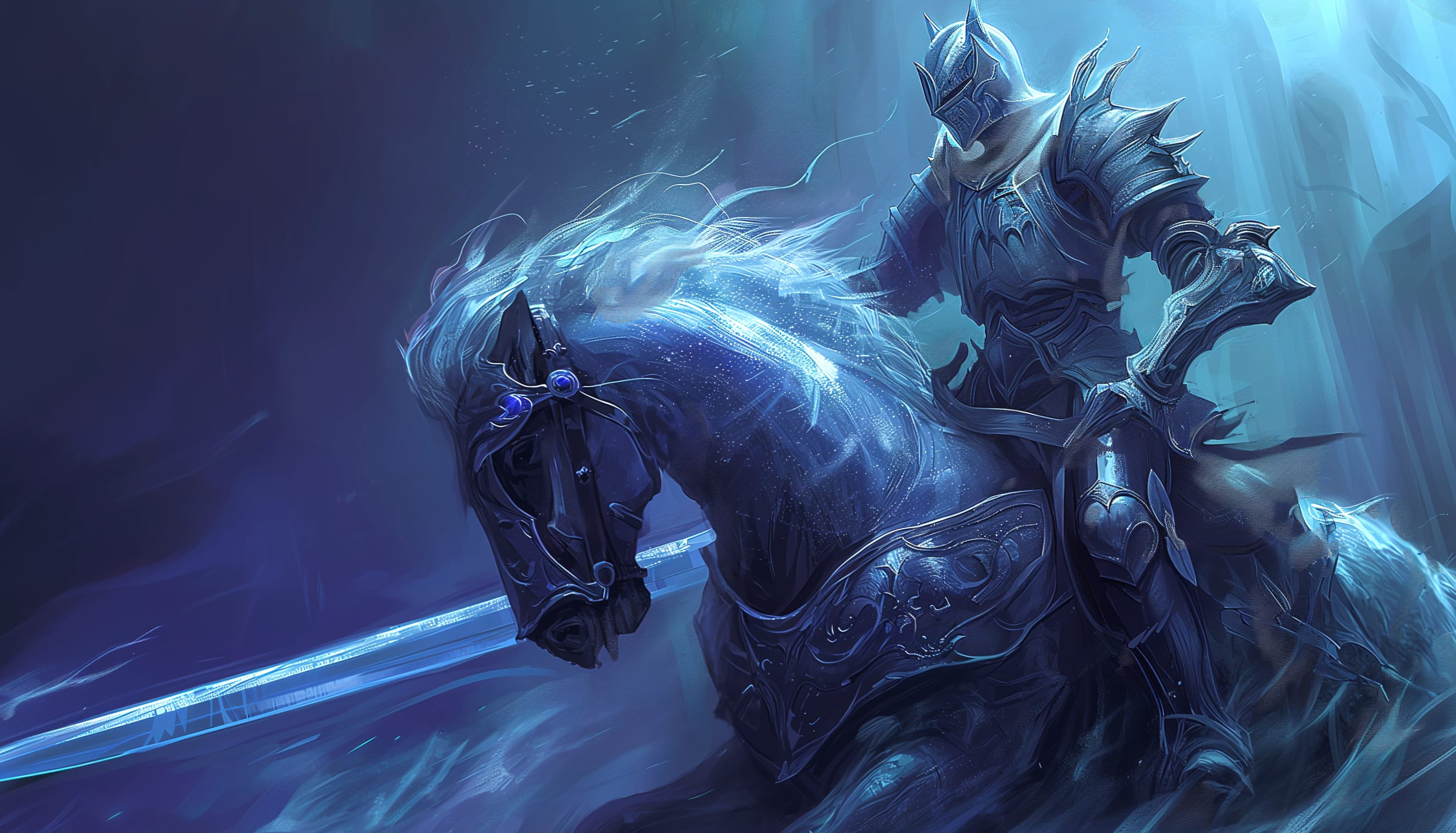 Ethereal Fantasy Knight on Horseback wallpapers HD quality