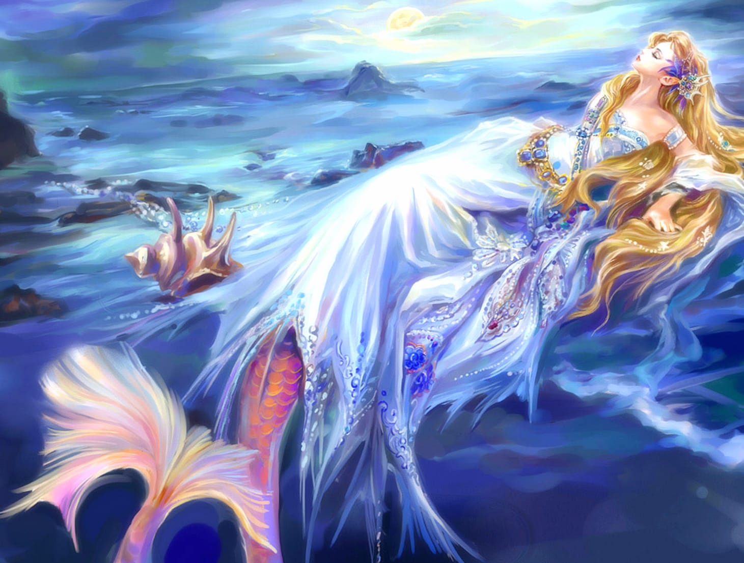 Fantasy Angel Mermaid at 1280 x 720 HD size wallpapers HD quality